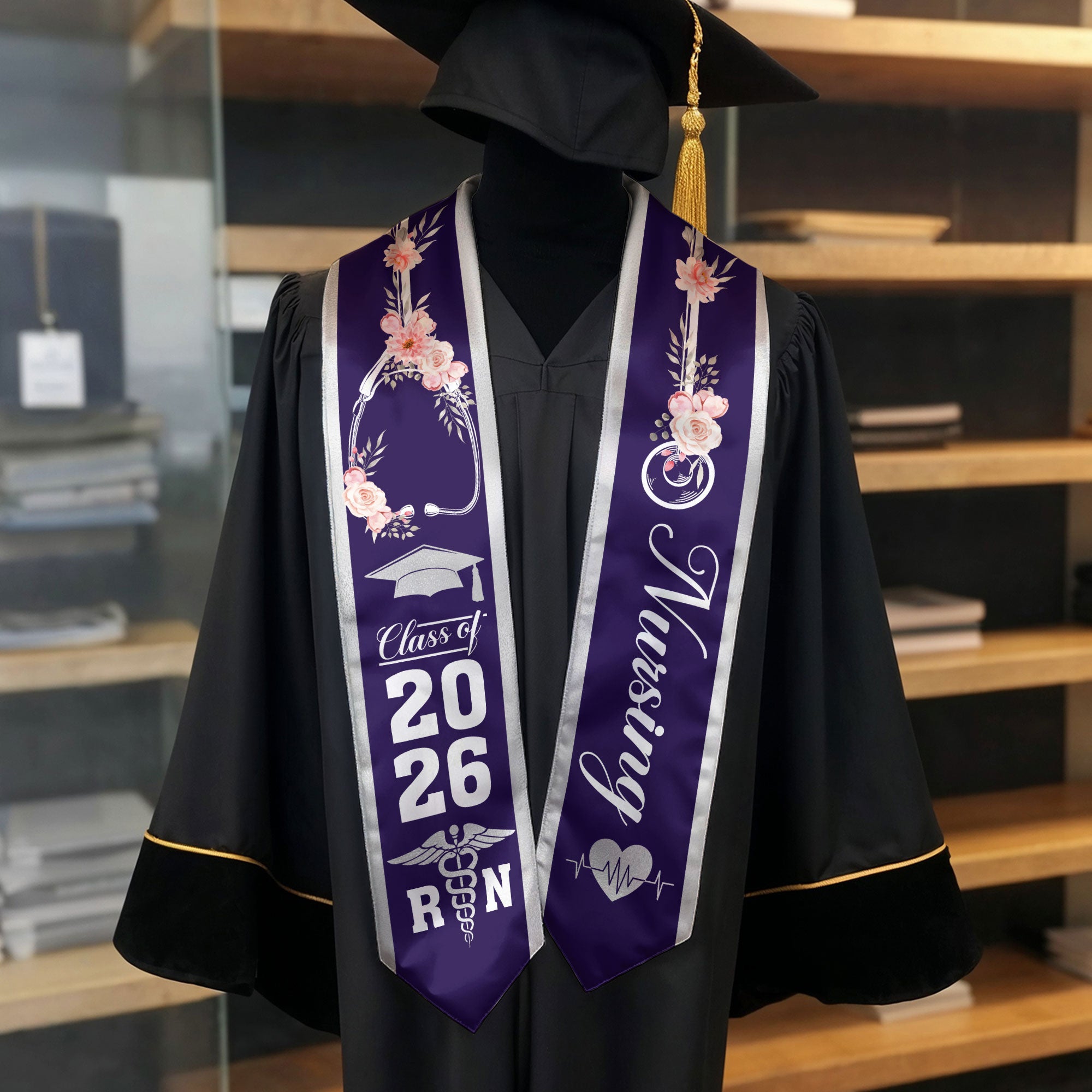 Nursing Graduation Stole 2026, RN Graduation Sash for Professional Nurse Program