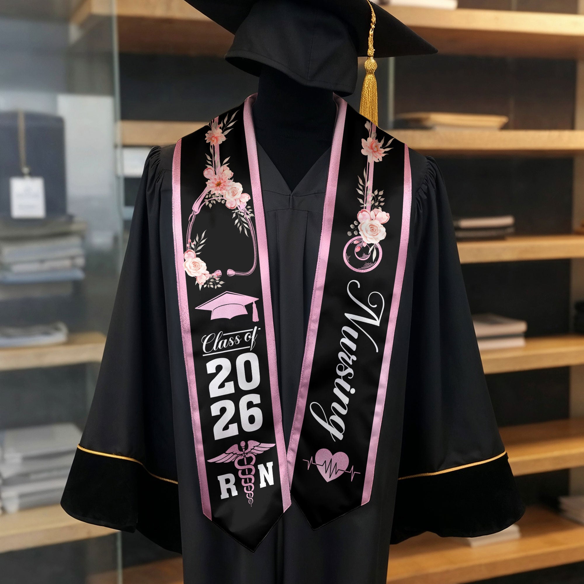 Nursing Graduation Stole 2026, RN BSN Graduation Sash for Nurse Commencement Ceremony