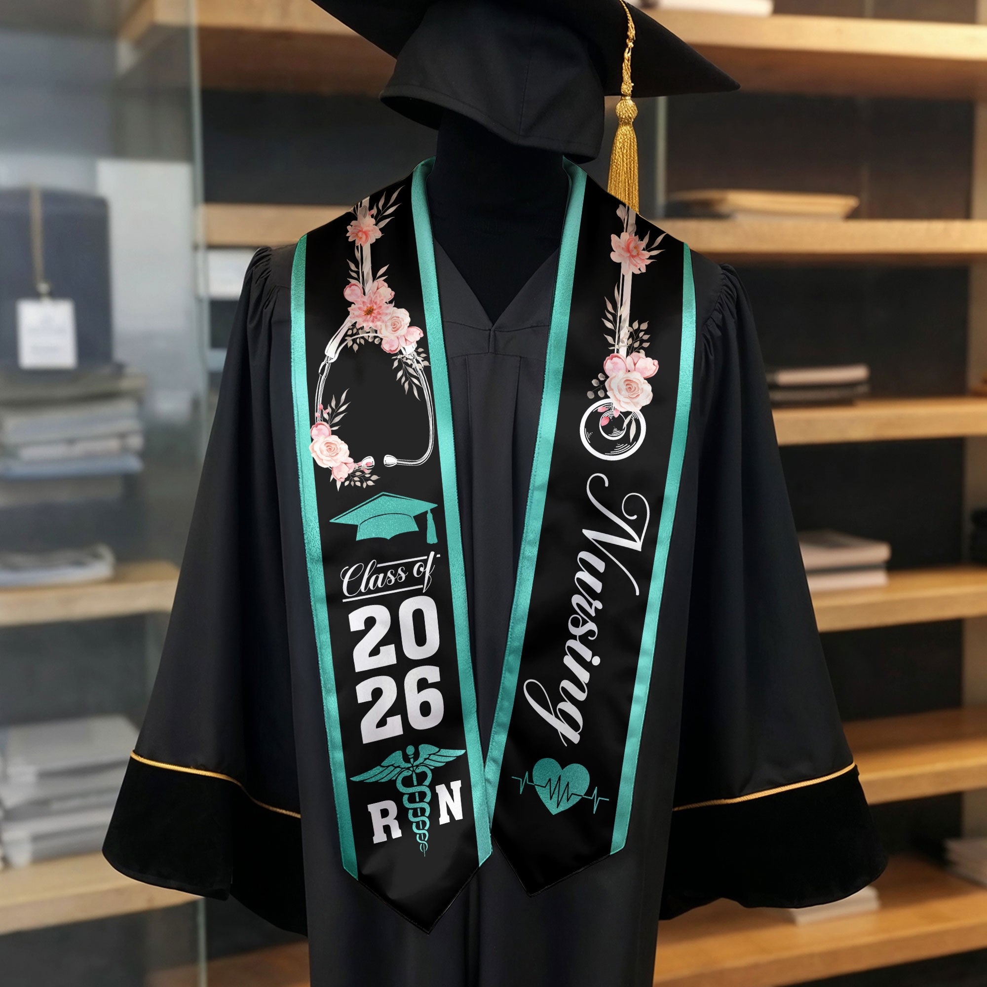 Professional Nursing Graduation Stole 2026, RN Sash for Nurse Graduation Ceremony