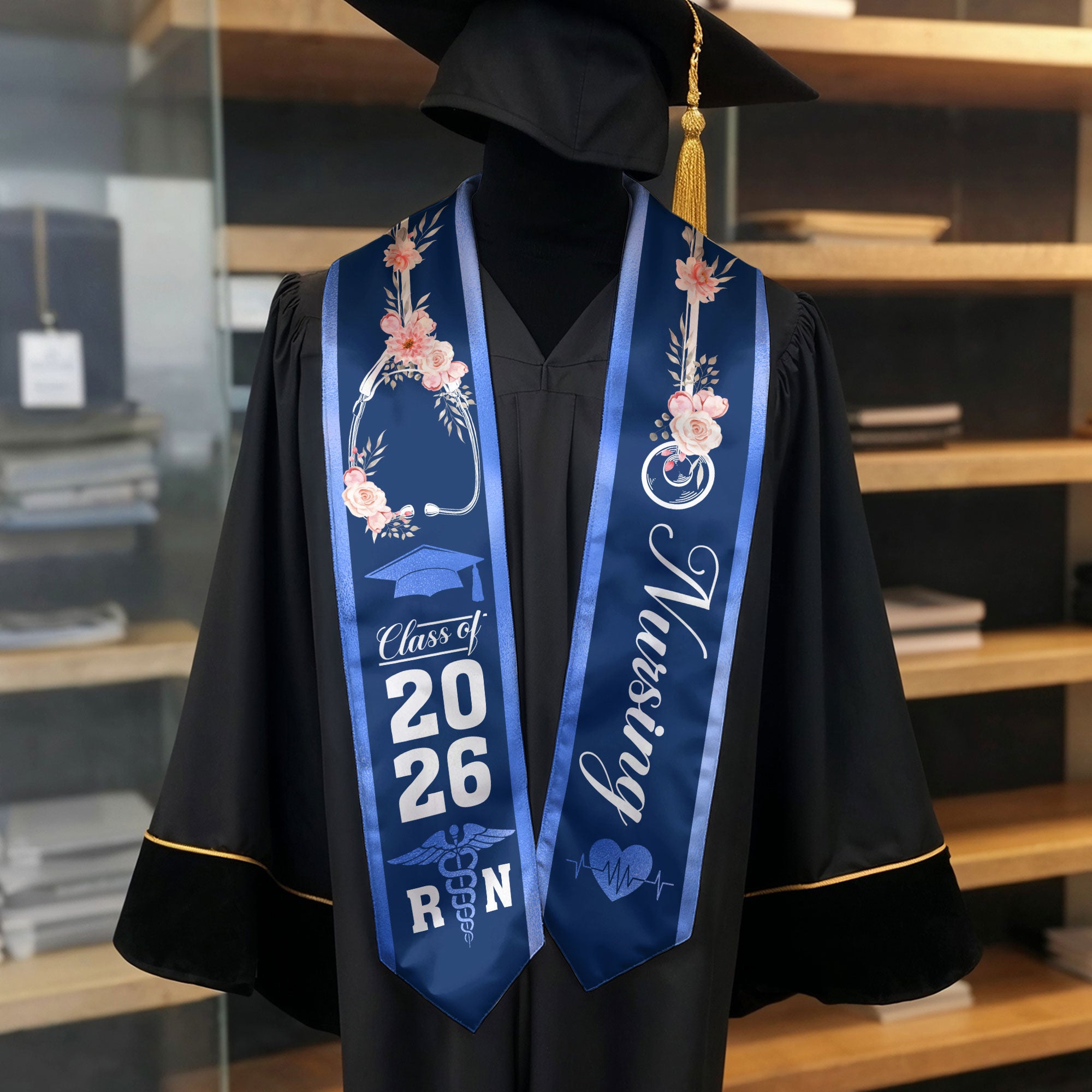 BSN Nursing Graduation Stole 2026, RN Graduation Sash for Nursing School Graduates
