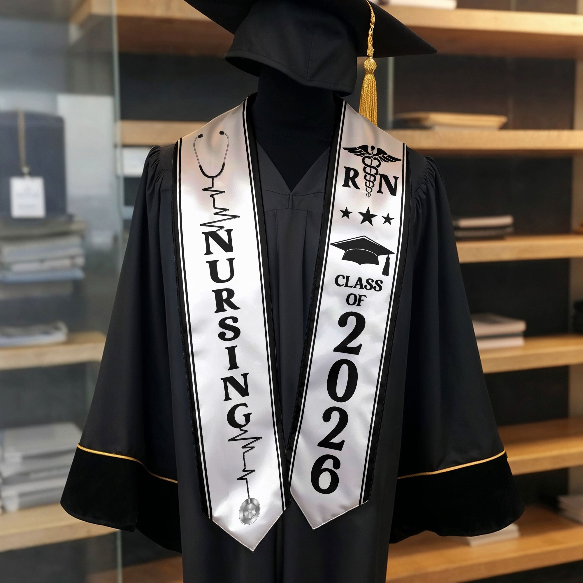 Nursing Graduation Stole 2026, RN Sash for Academic Nursing Graduation Event