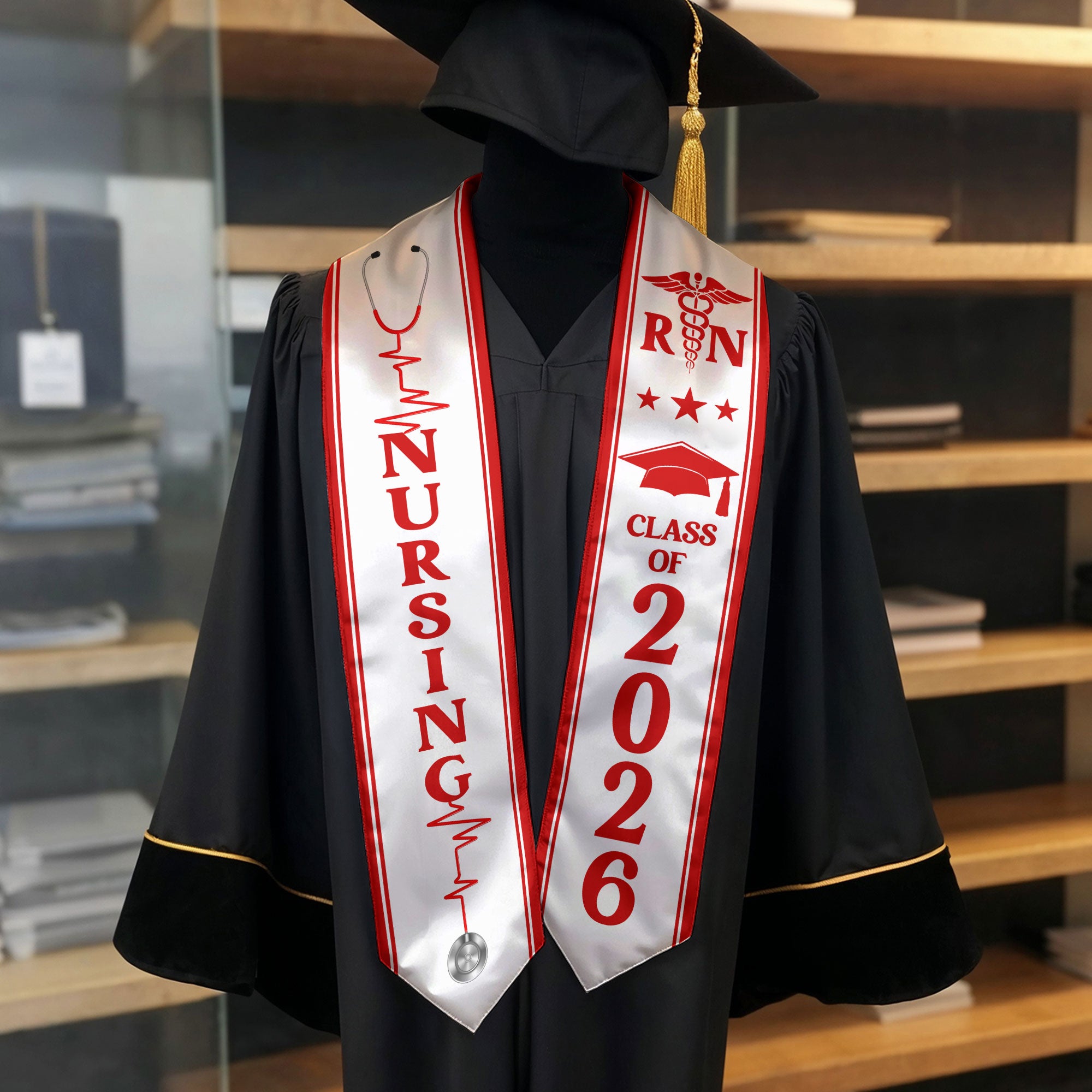 Nursing Graduation Stole 2026, RN Sash for Graduation and Commencement Ceremony