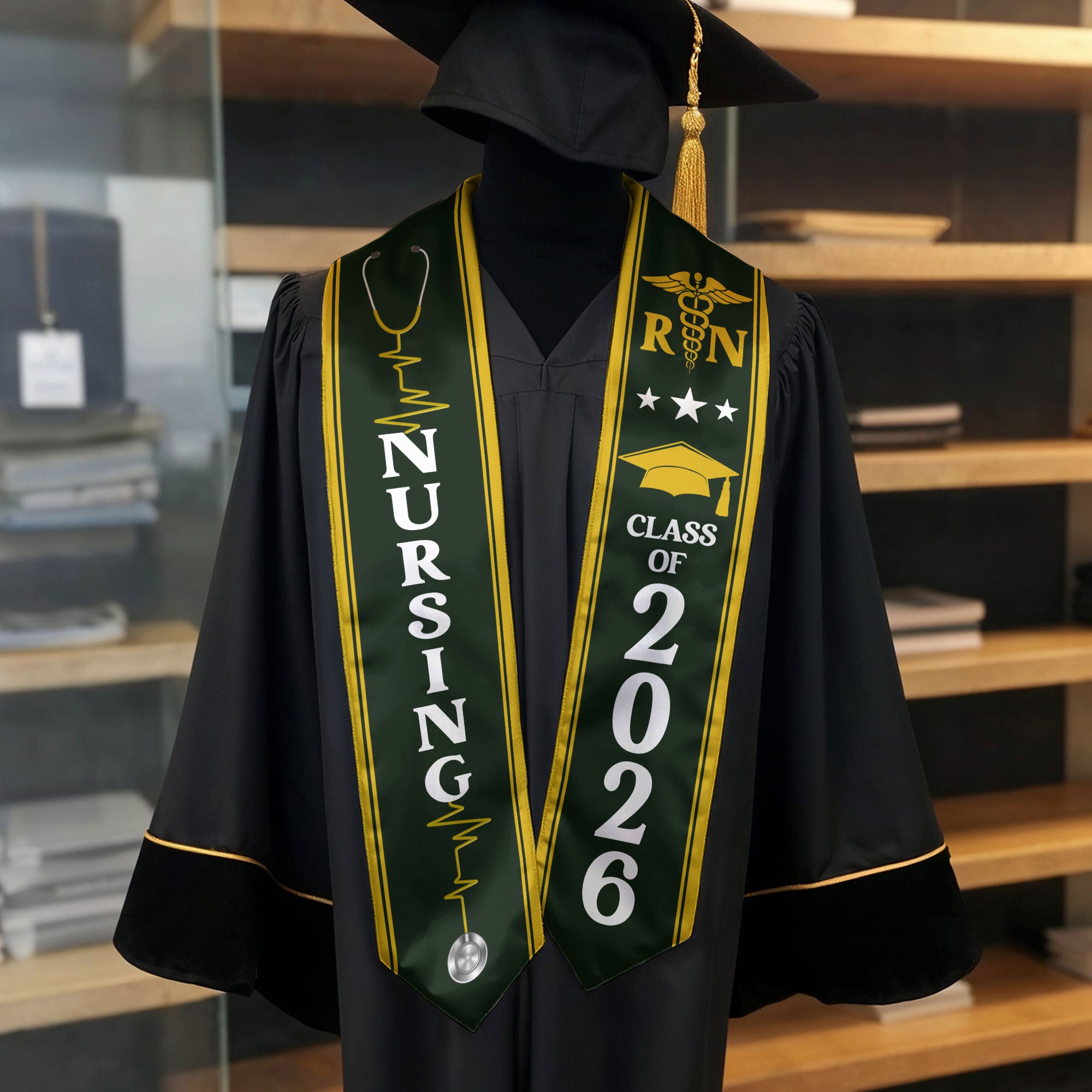 Nursing Graduation Stole 2026, RN BSN Academic Sash for Nurse Commencement Ceremony