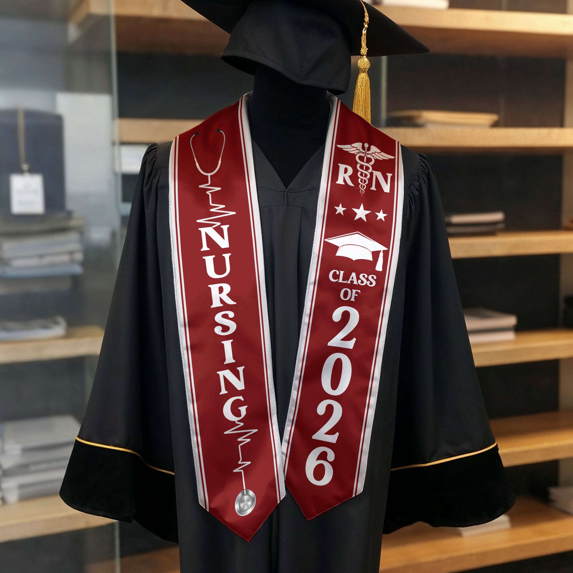 RN Graduation Stole 2026, Nursing Academic Sash for Professional Nurse Graduation