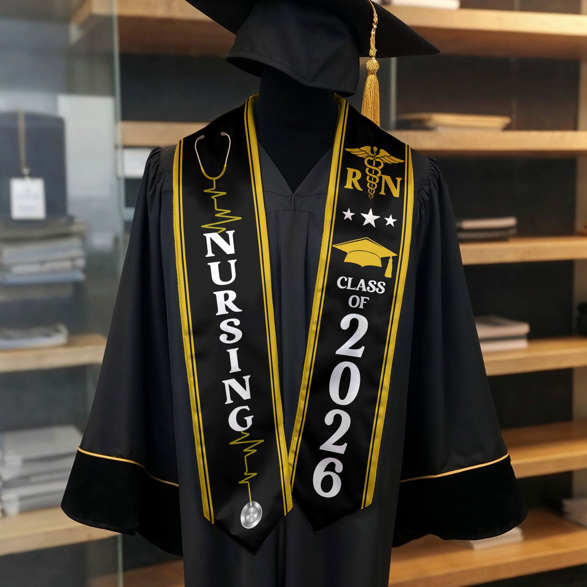 Professional RN Graduation Sash 2026, Nursing Graduation Stole for Academic Event