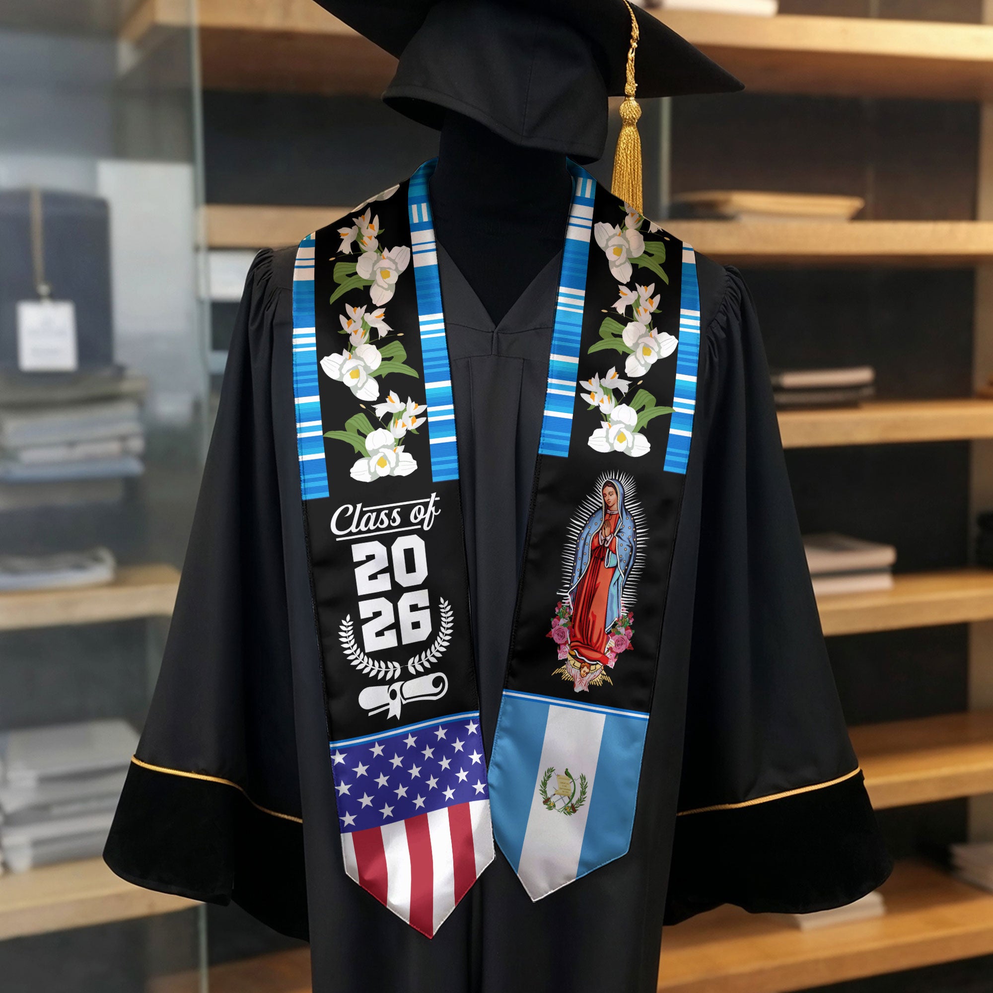 Guatemala Graduation Stole 2026, Guatemalan Flag Sash, Grad Stole for Graduates