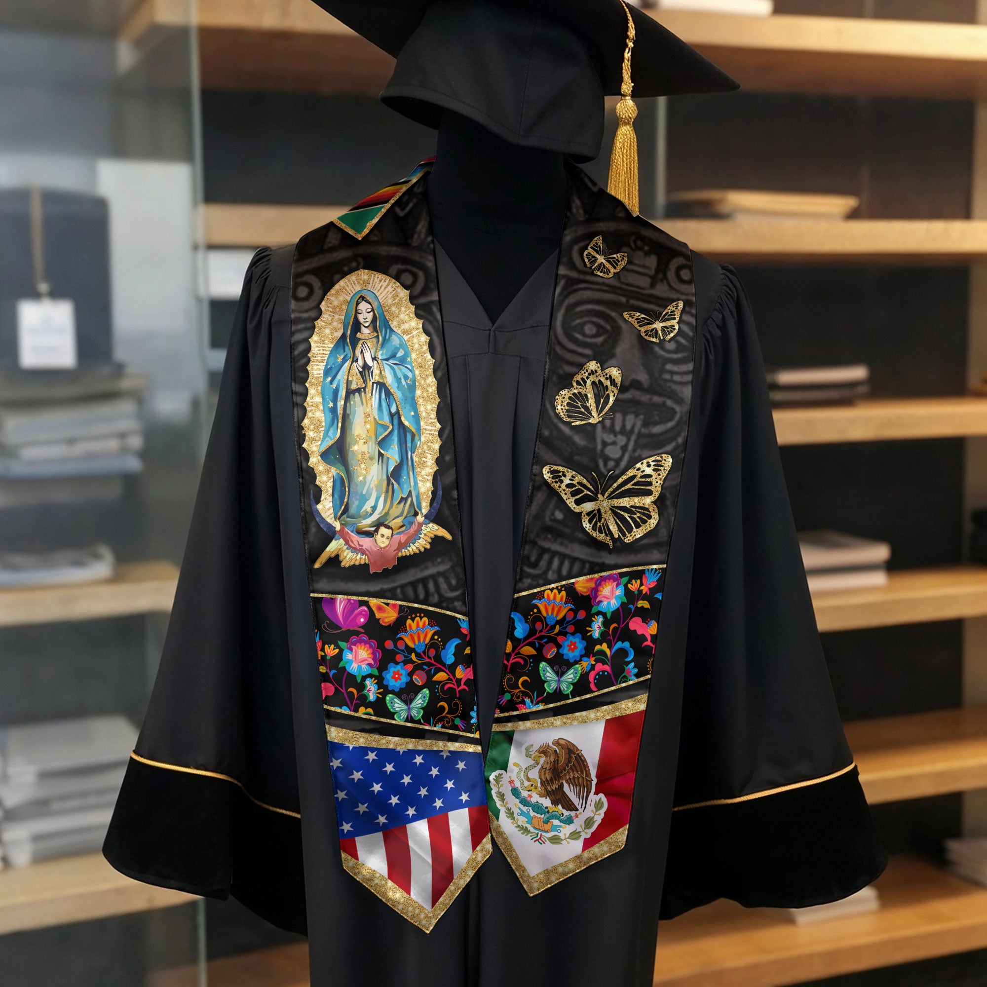 Mexico Sash, Mexican American Flag Graduation Sash 2026, Mexico Graduation Stole