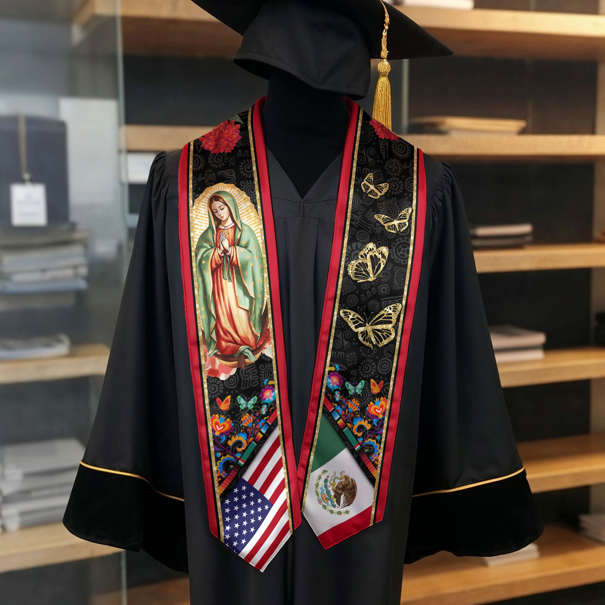 Mexico Graduation Stole 2026, Mexican Graduation Sash, Mexican Flag Graduation Stole