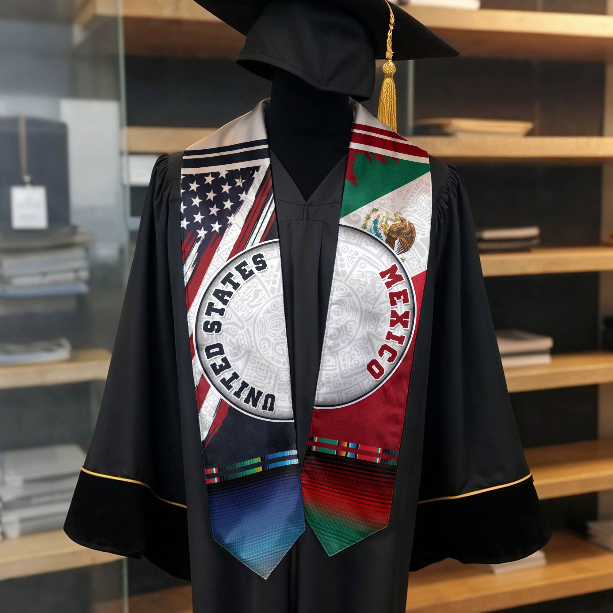 Mexican Stole for Graduation 2026, Mexico Graduation Stole, Mexican Grad Sash