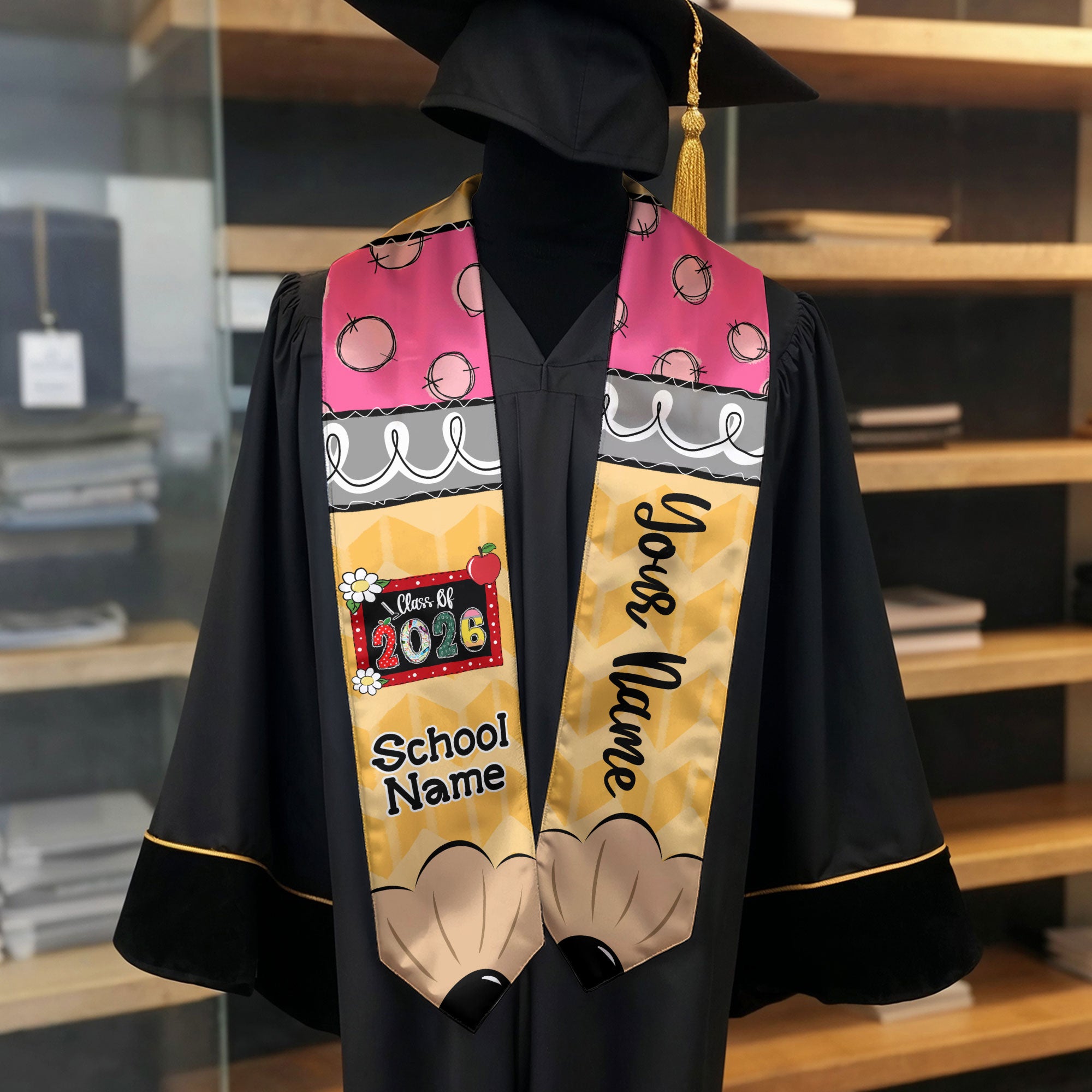 Customized Graduation Stole for Teaching Professionals, Educator Ceremony Sash 2026