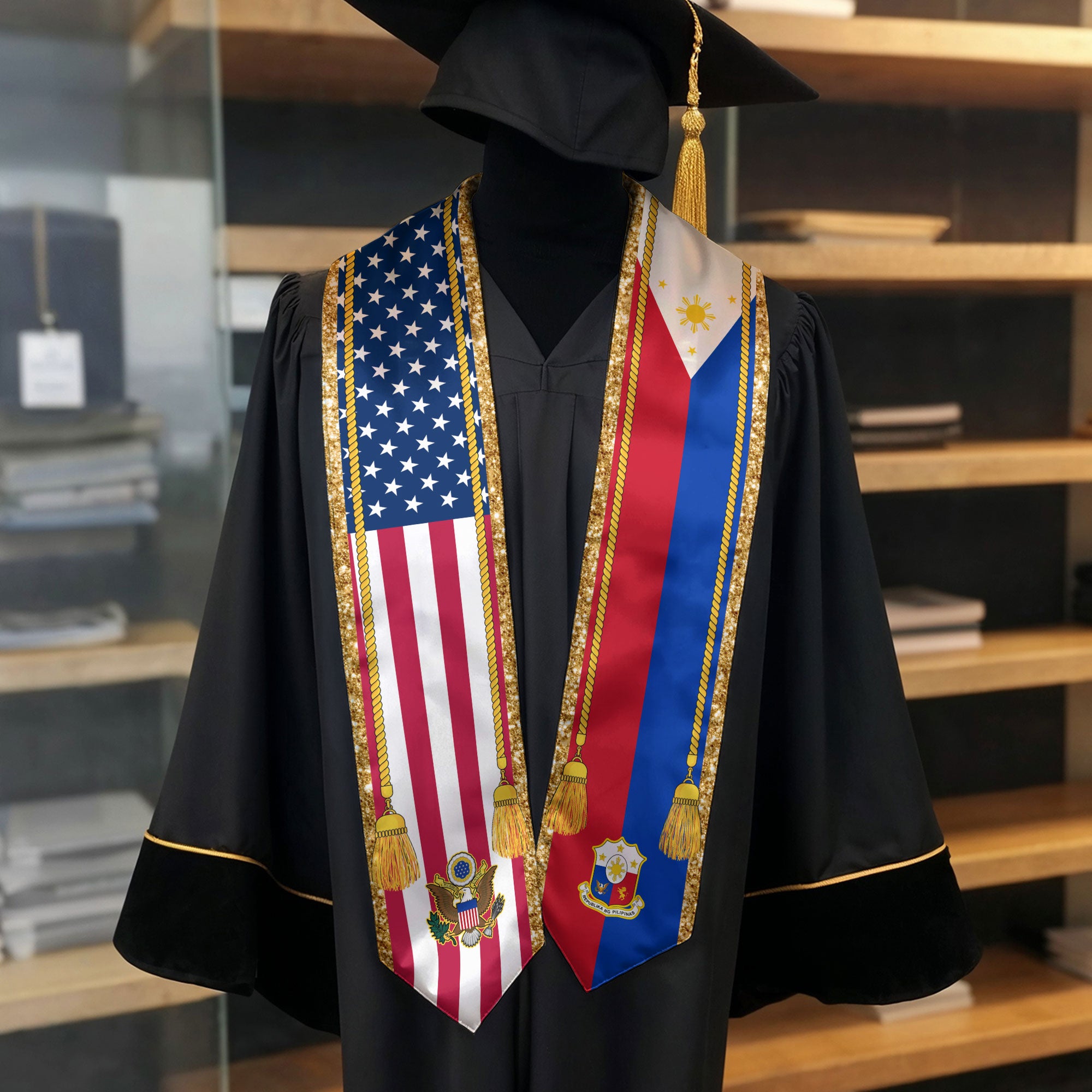 Philippines Graduation Stole 2026, Filipino Flag Graduation Sash, Class of 2026 Stole