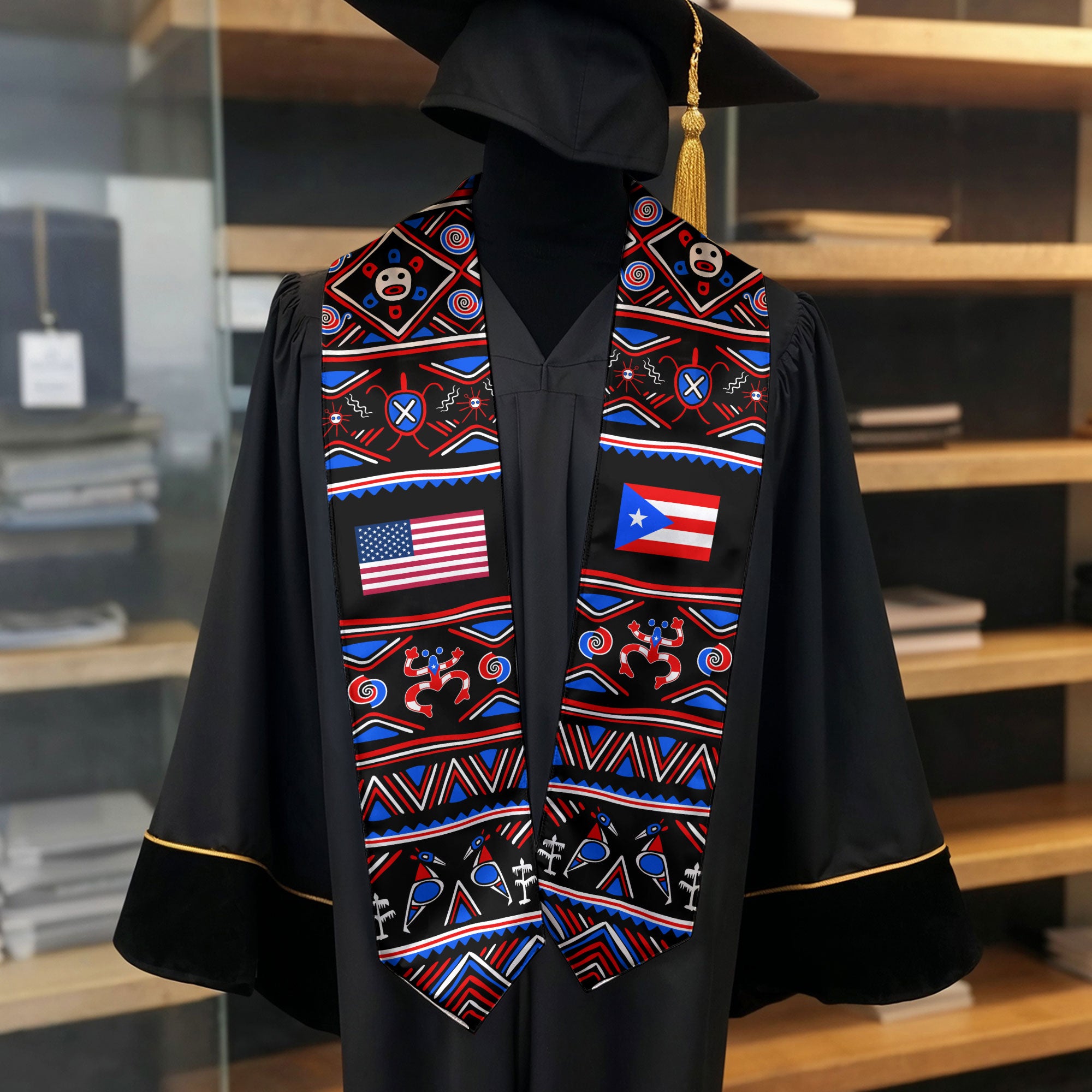 Puerto Rico Graduation Stole 2026, Puerto Rican Flag Sash, Class of 2026 Stole