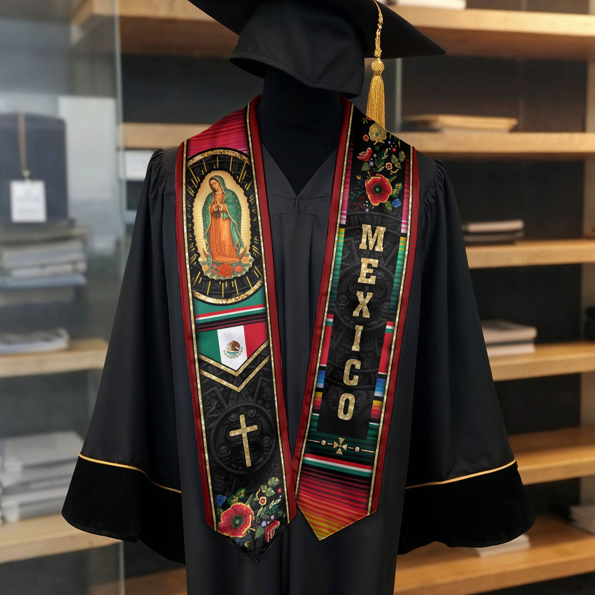 Mexico Graduation Stole 2026, Mexican Flag Graduation Sash, Mexican Stole for Graduation
