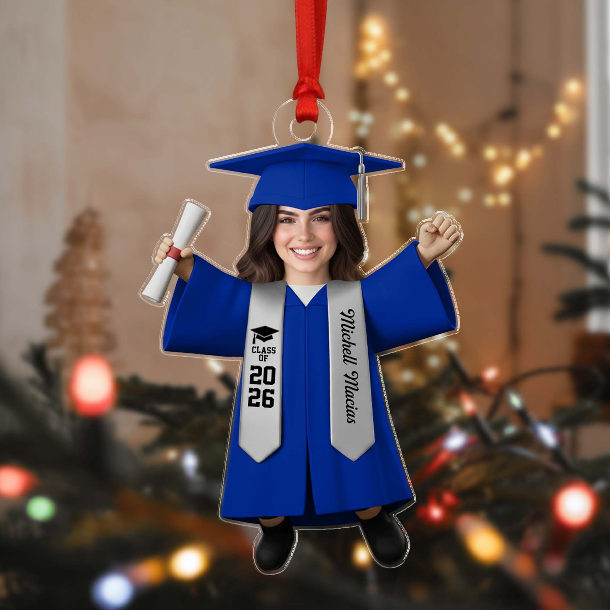 Custom Photo Class Of 2026 Senior Name School Graduation Ornament