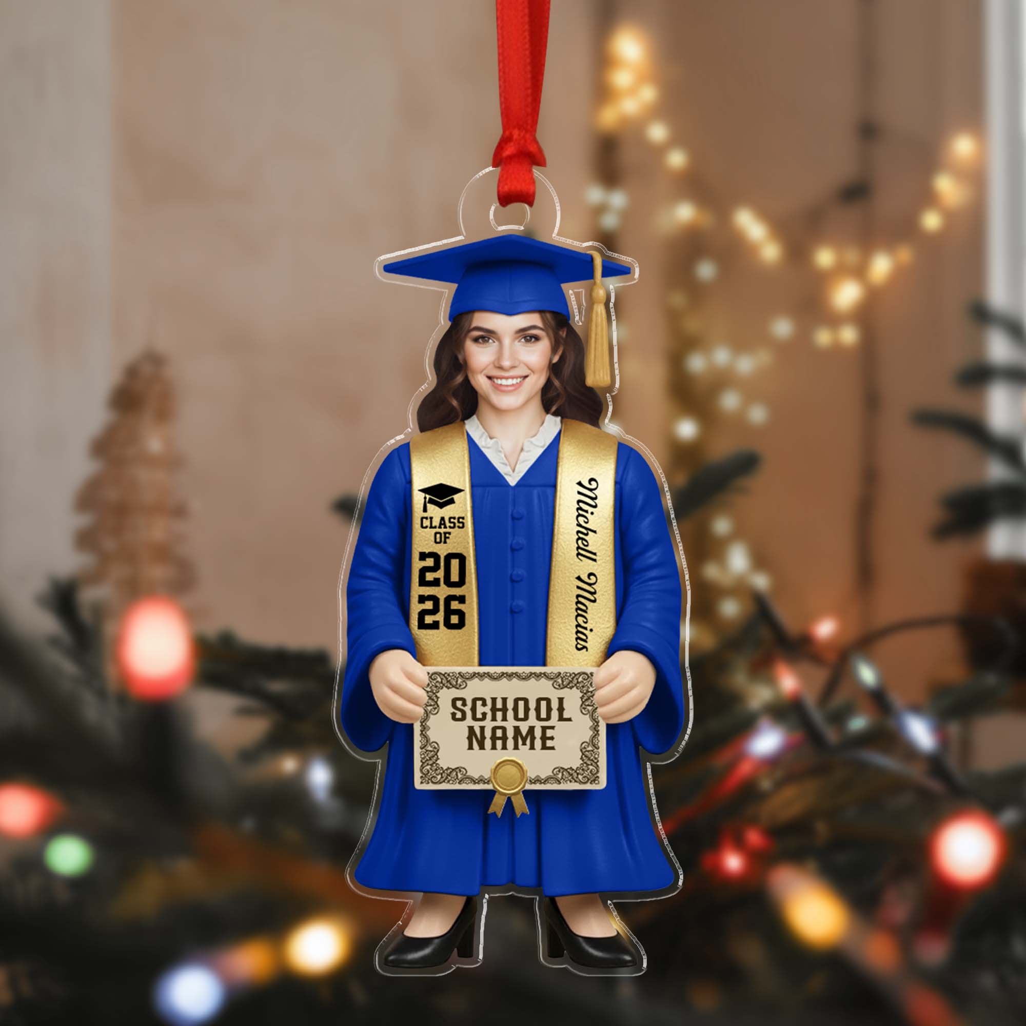 Personalized Class Of 2026 Custom Name School Graduation Figure Ornament