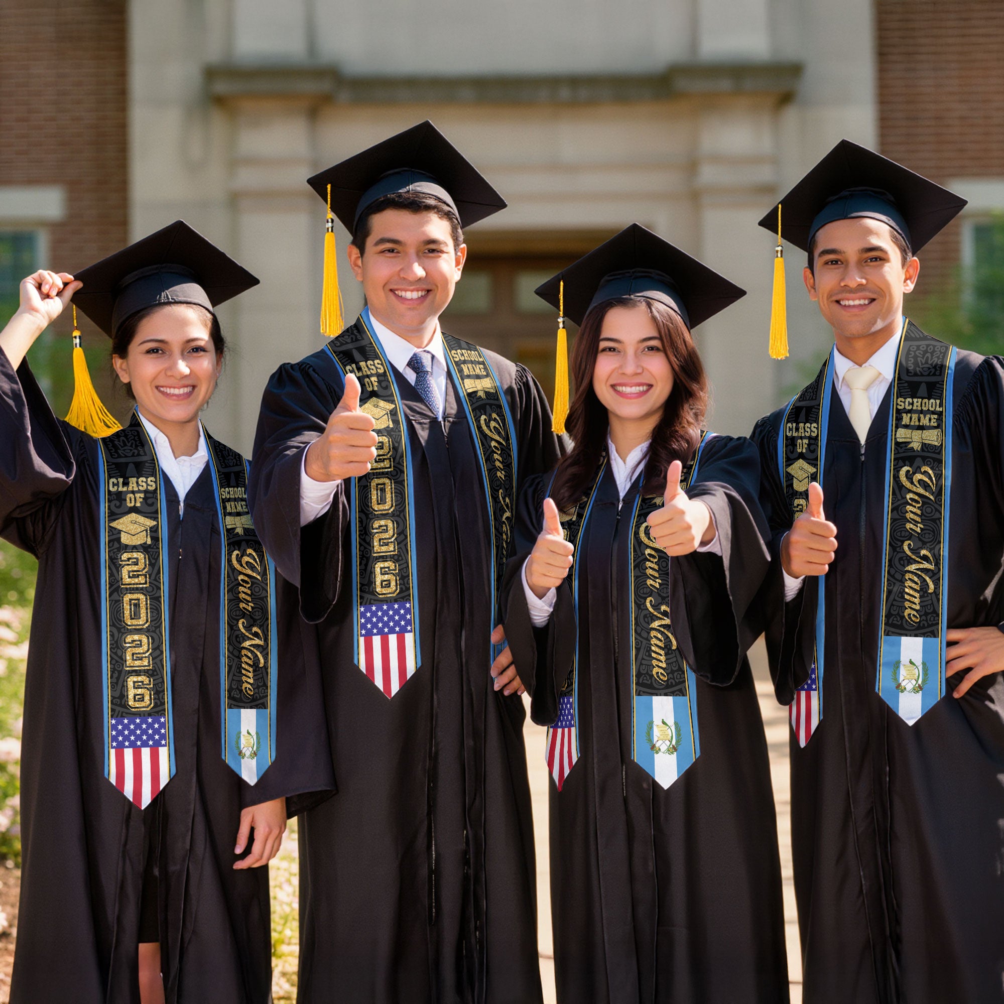 Guatemalan Flag Graduation Stole 2026, Guatemala Stole Sash, Custom Accent for Graduates