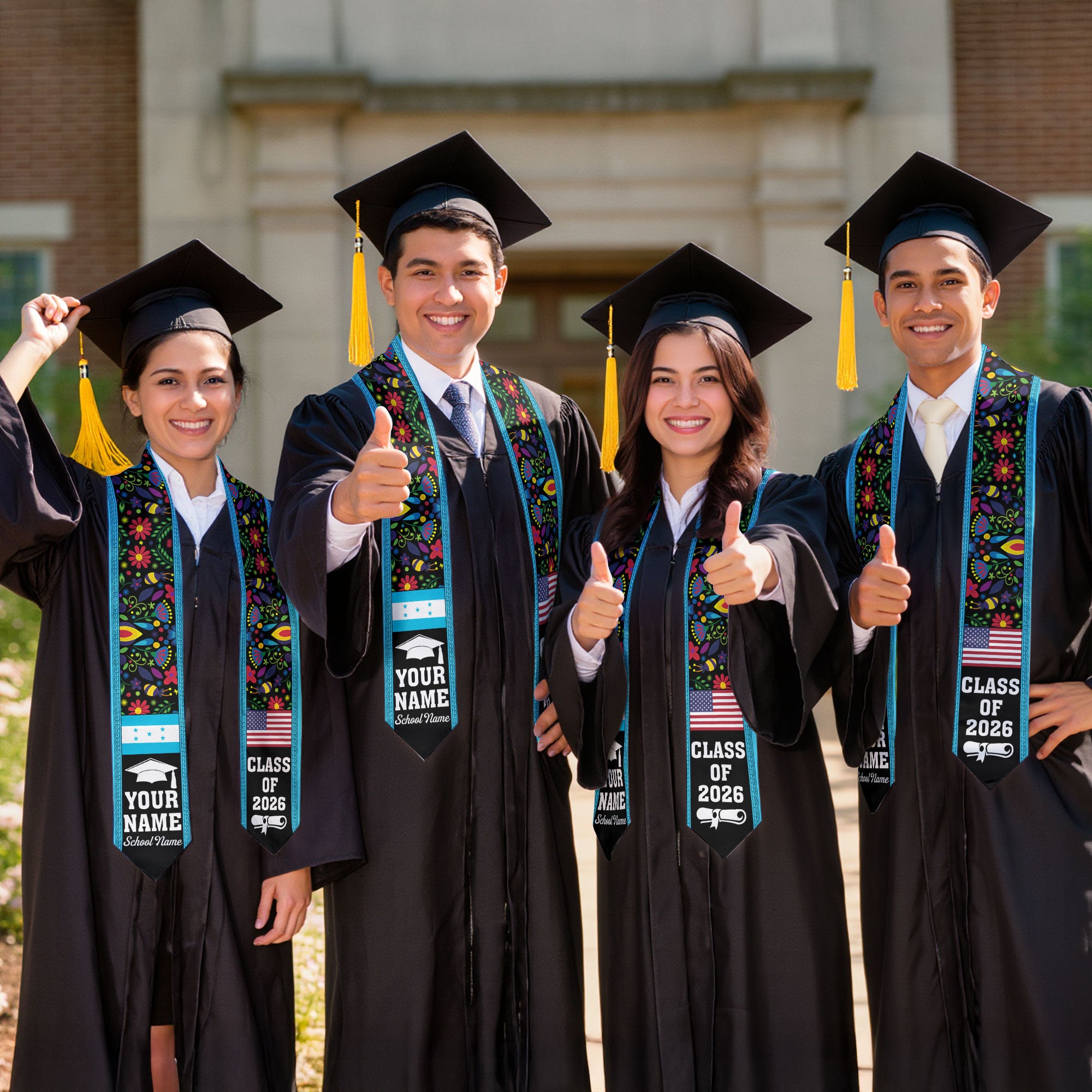Honduras Graduation Stole 2026, Honduran Flag Sash, Custom Detail Option