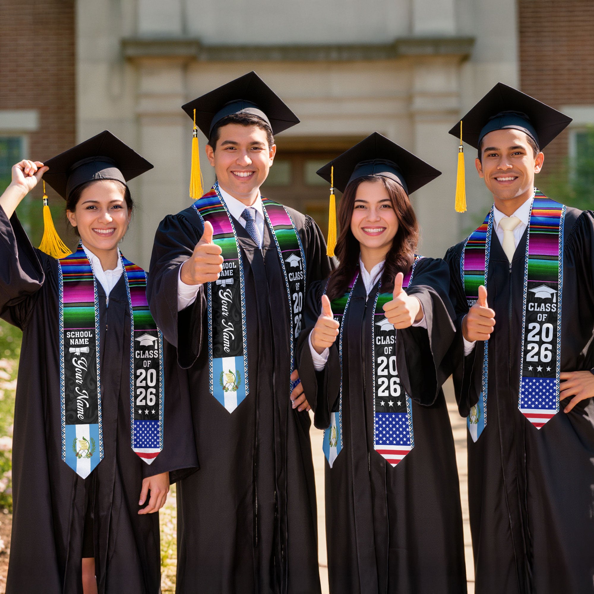 Customized Guatemala Graduation Stole, Guatemala Flag Graduation Sash, Custom Stole for Graduation 2026, Class Of 2026
