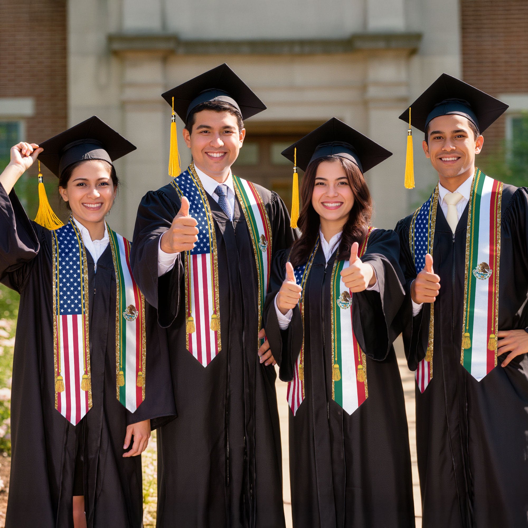 Mexico Graduation Stole 2026, Mexican Stole, Mexican Grad Sash, Mexican Am Flag Sash