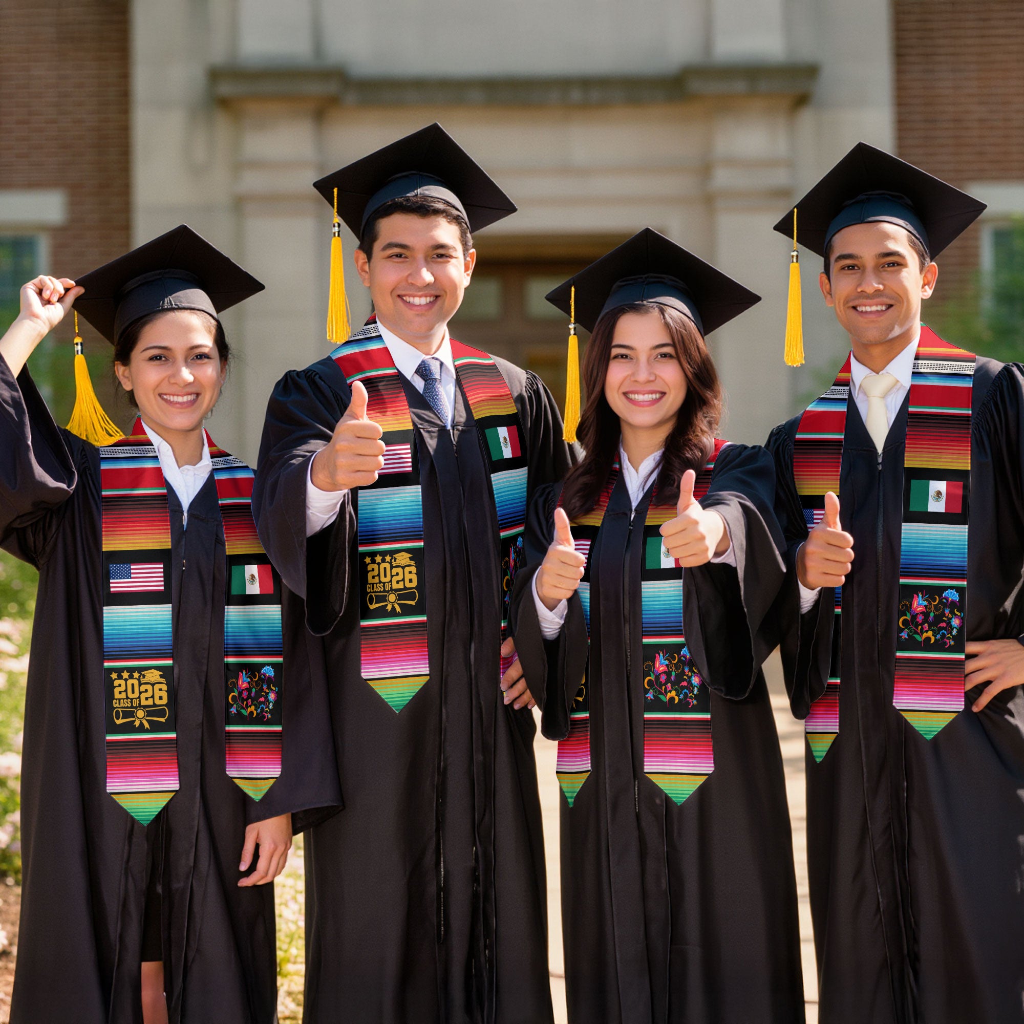 Mexican Flag Grad Sash 2026, Mexican Grad Sash, Mexican Stole, Mexico Grad Stole