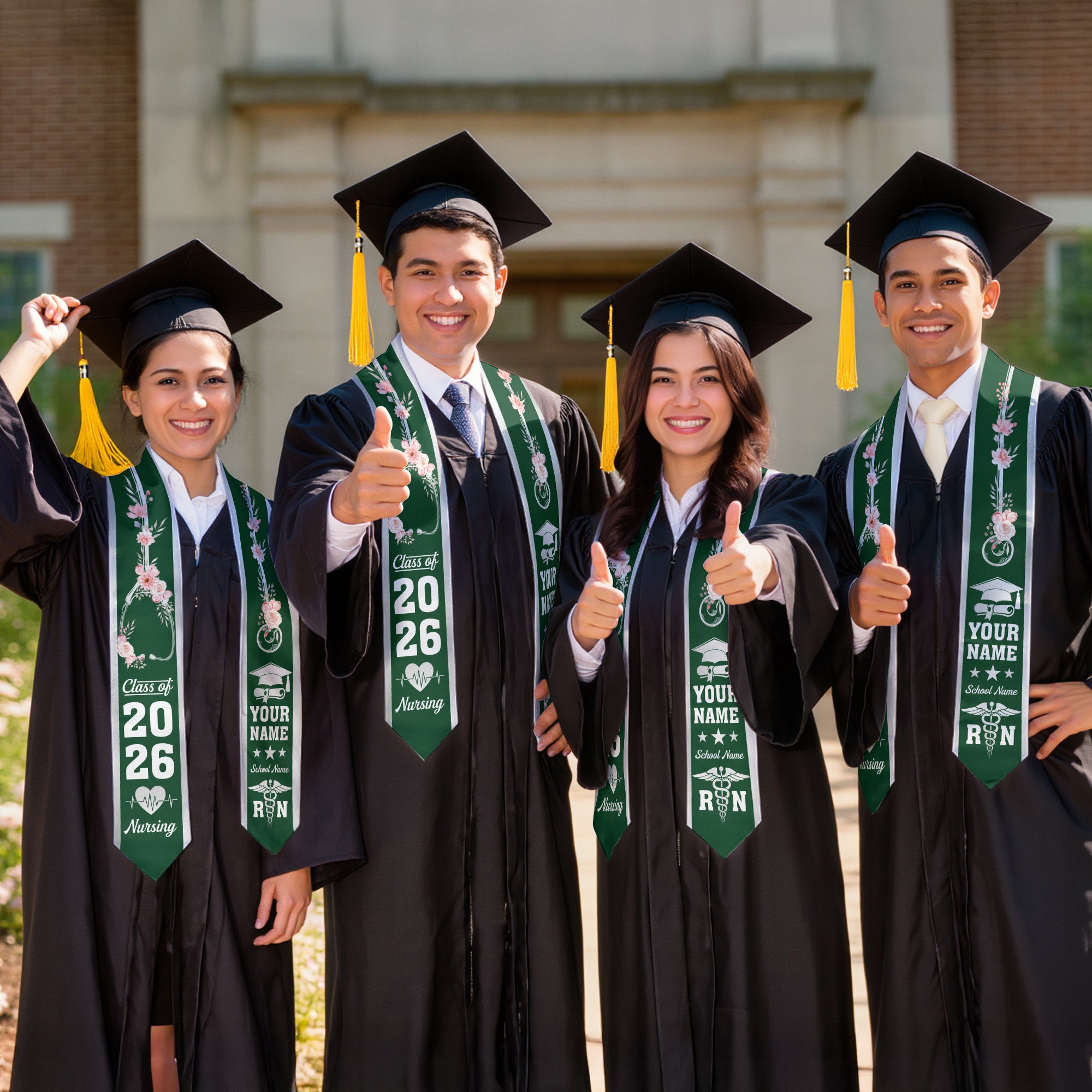 Customized RN Graduation Stole, Nursing Graduation Sash for BSN Nurses, Class of 2026