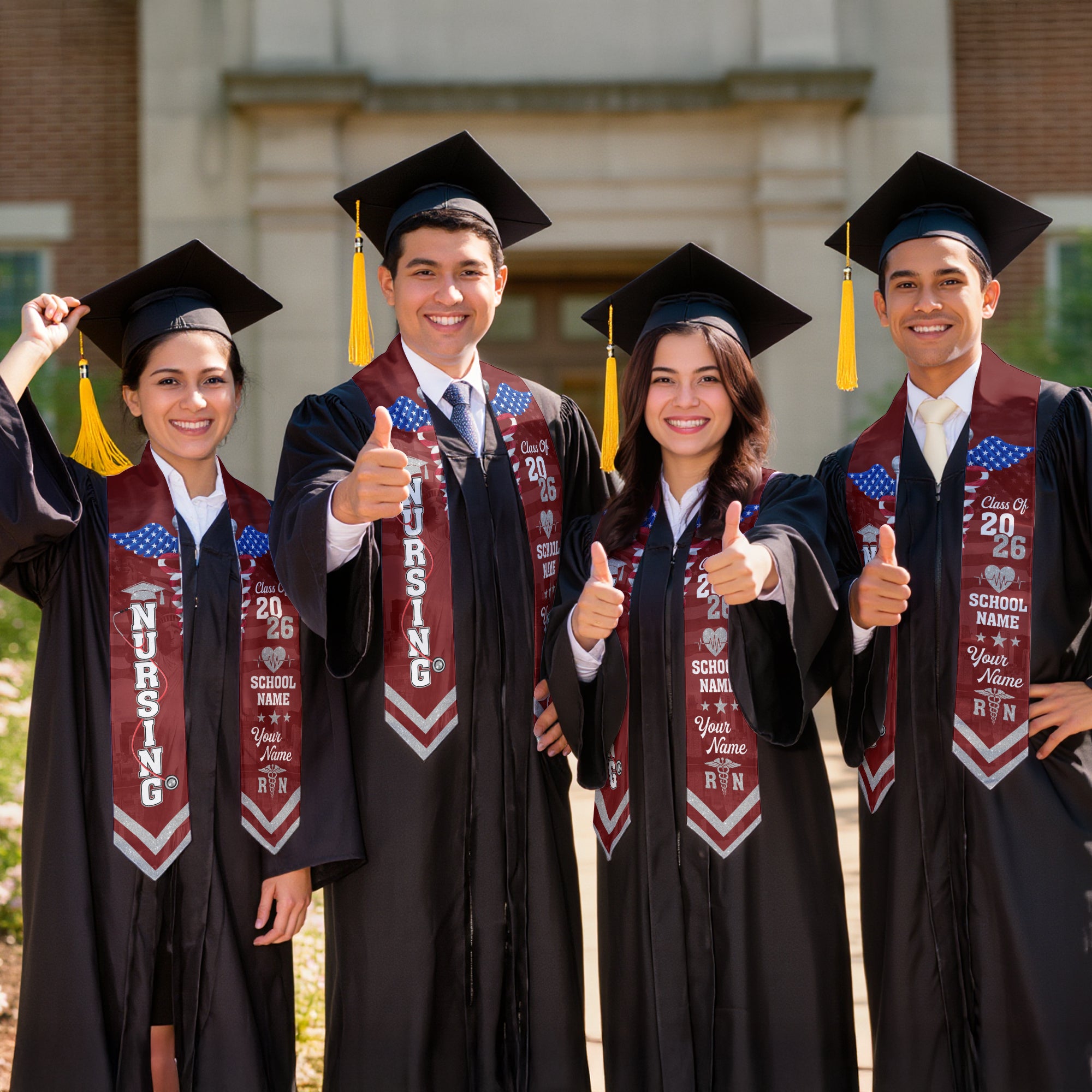 Customized Nursing Graduation Sash for RN Graduates, BSN Nurse Stole Class of 2026