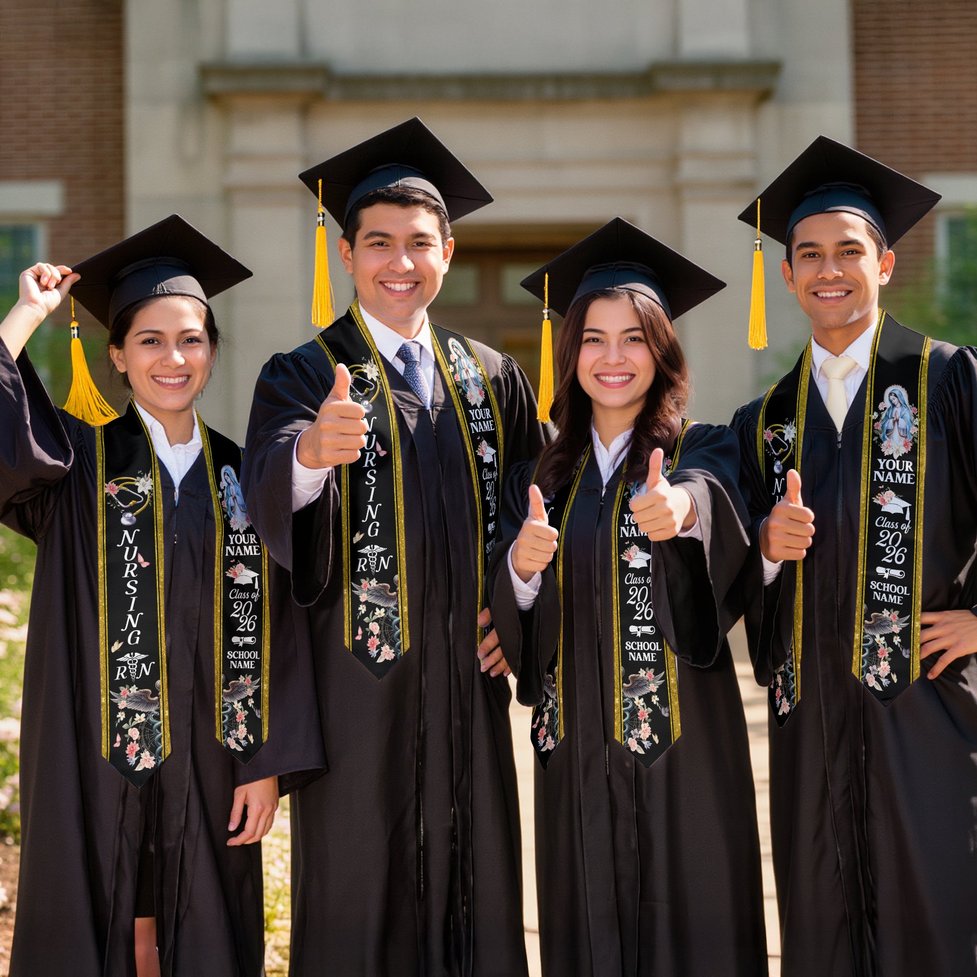 Customized RN and BSN Graduation Stole, Nursing Graduation Sash for Class of 2026