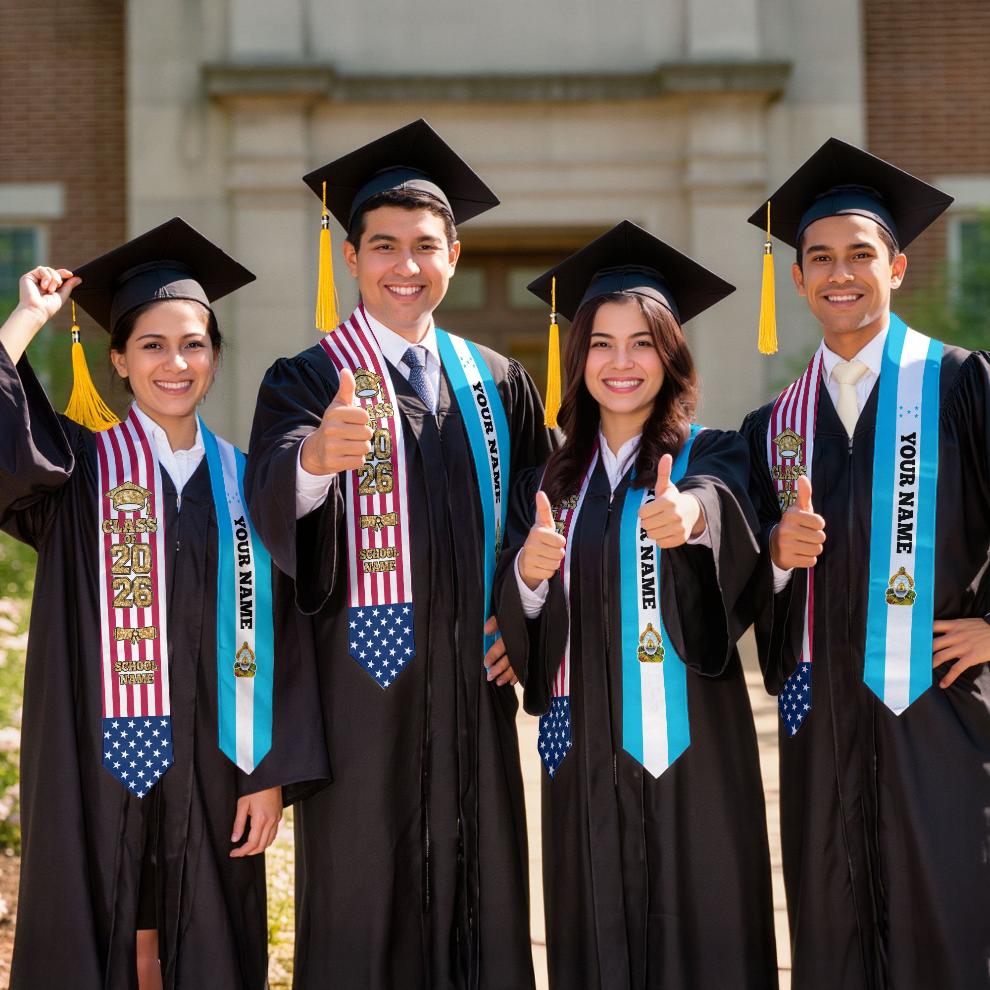 Customized Honduras Graduation Stole Featuring Honduran Flag Design, Graduation Sash 2026