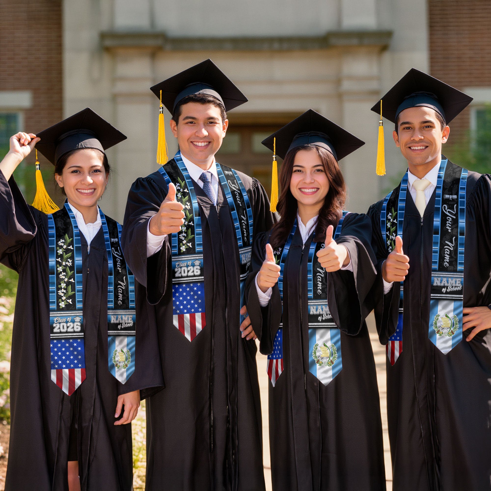 Guatemala Graduation Sash, Guatemala Flag Graduation Stole 2026, Guatemala Stole