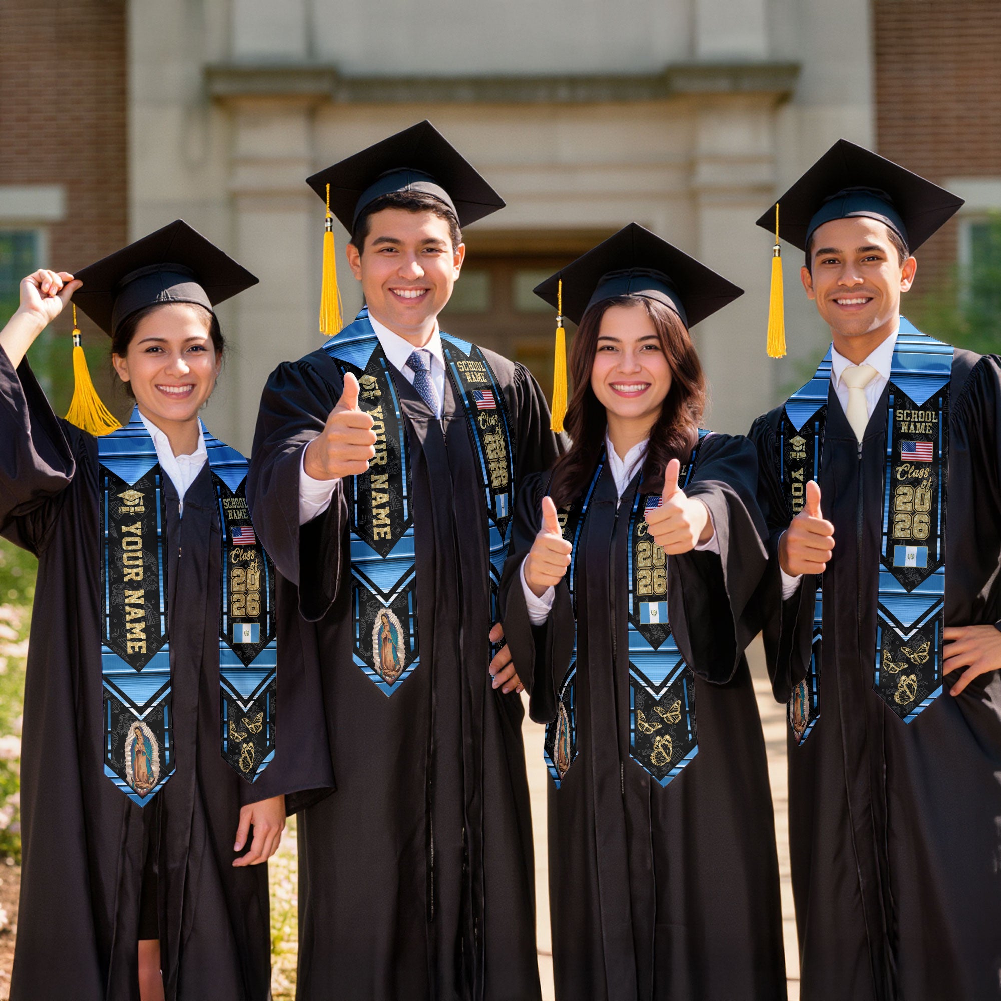 2026 Guatemala Graduation Stole, Guatemala Flag Stole, Guatemala Sash