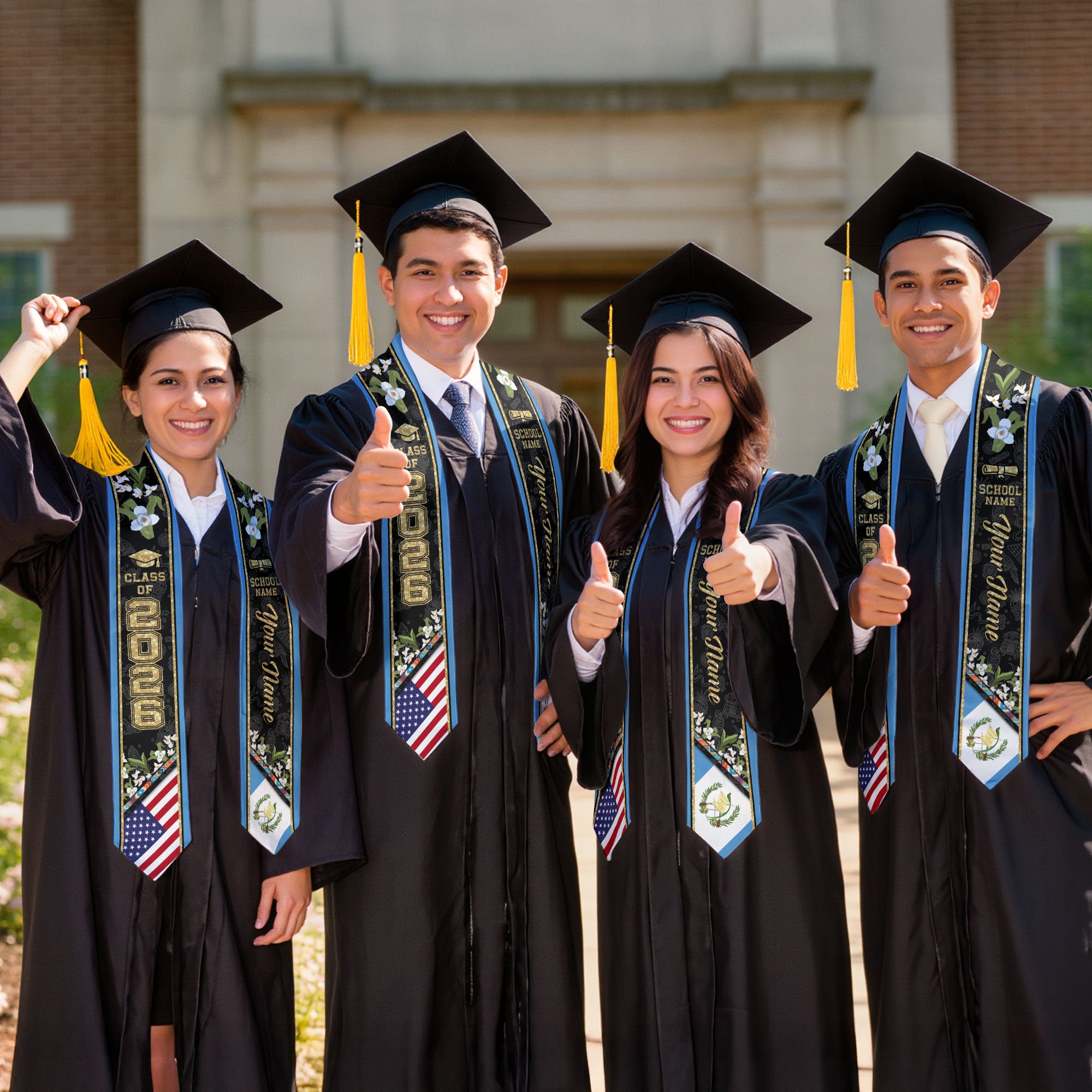 Guatemala Stole, 2026 Guatemala Flag Sash, Guatemala Graduation Stole