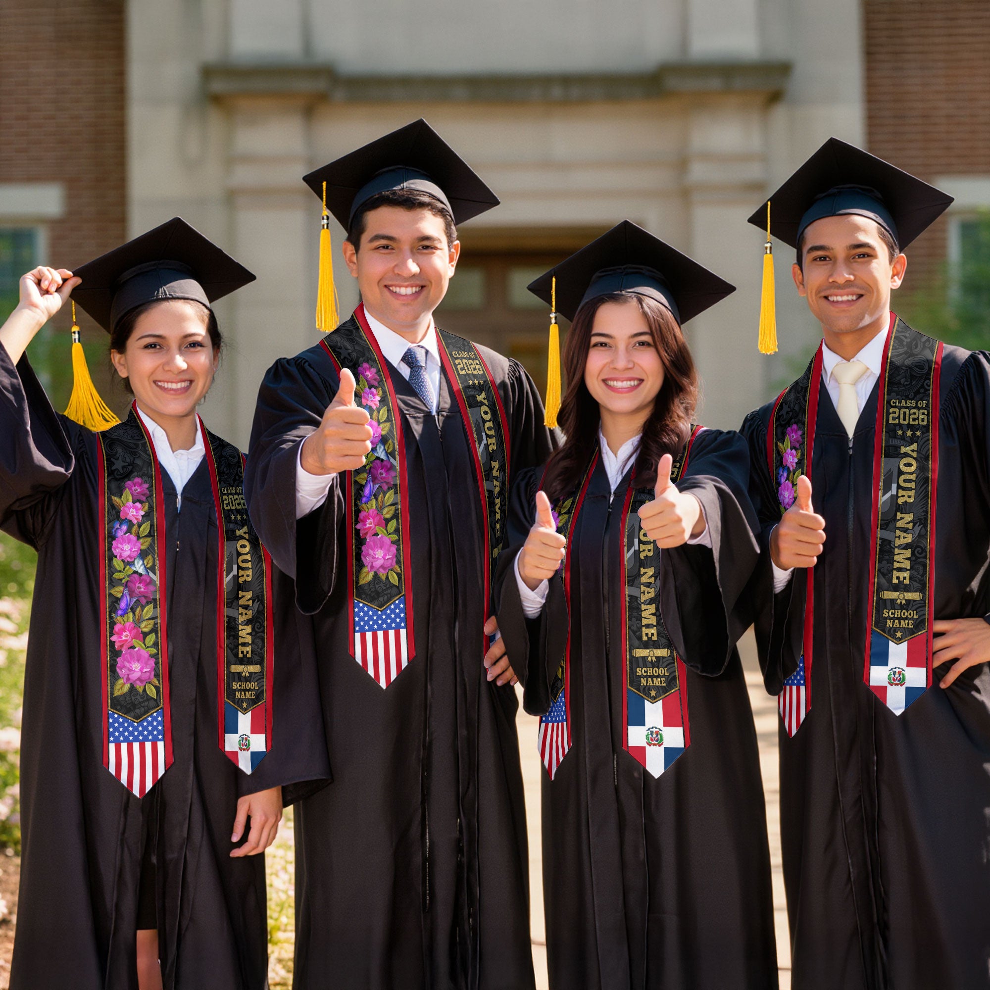 Dominican Graduation Sash, Dominican Flag Graduation Sash 2026, Dominican Stole