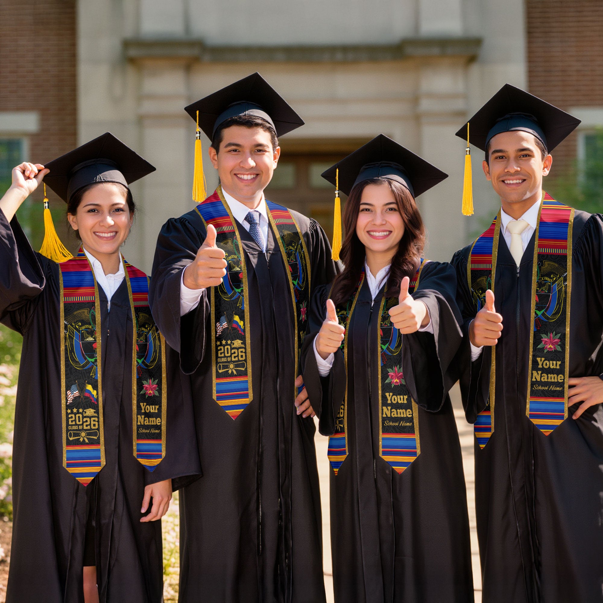 Colombia Graduation Stole 2026, Colombian Flag Academic Sash for Graduation Ceremony Class of 2026