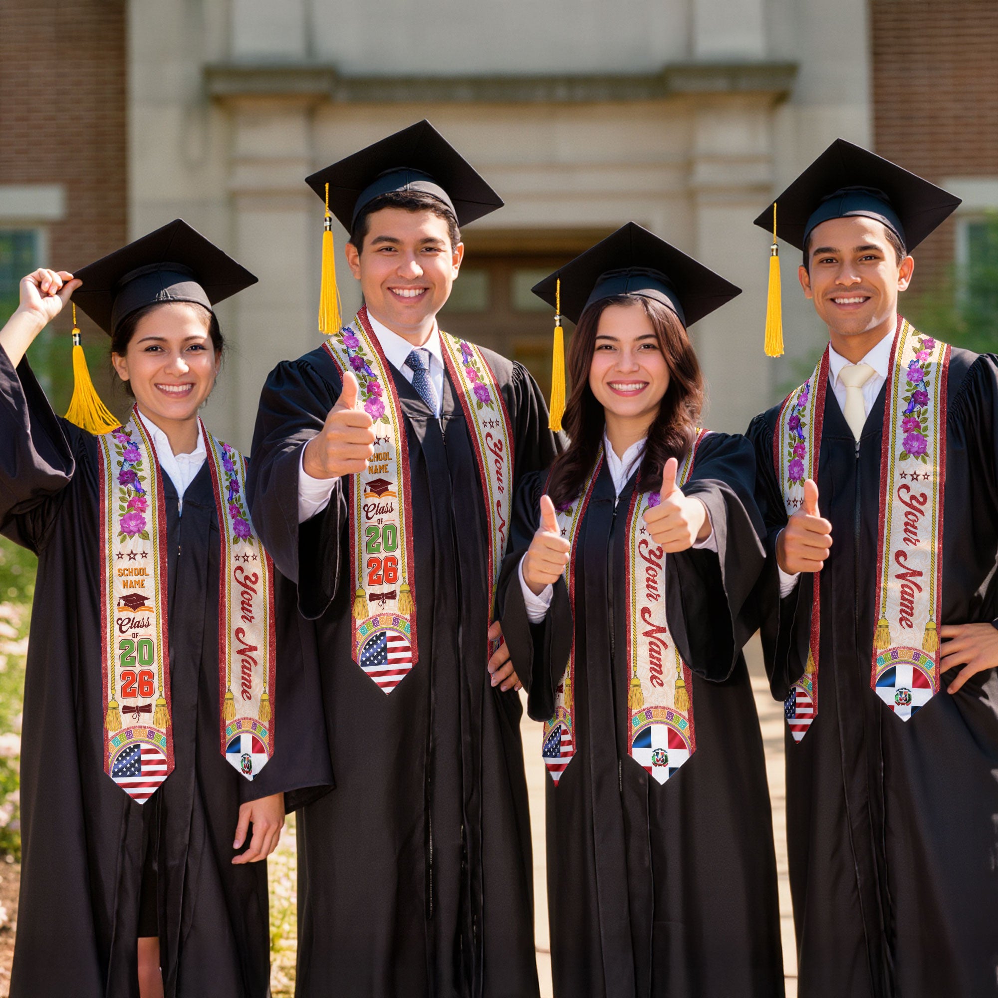Graduation Stole Dominican Flag 2026, Dominican Sash for Graduation, Stole for Dominican Pride