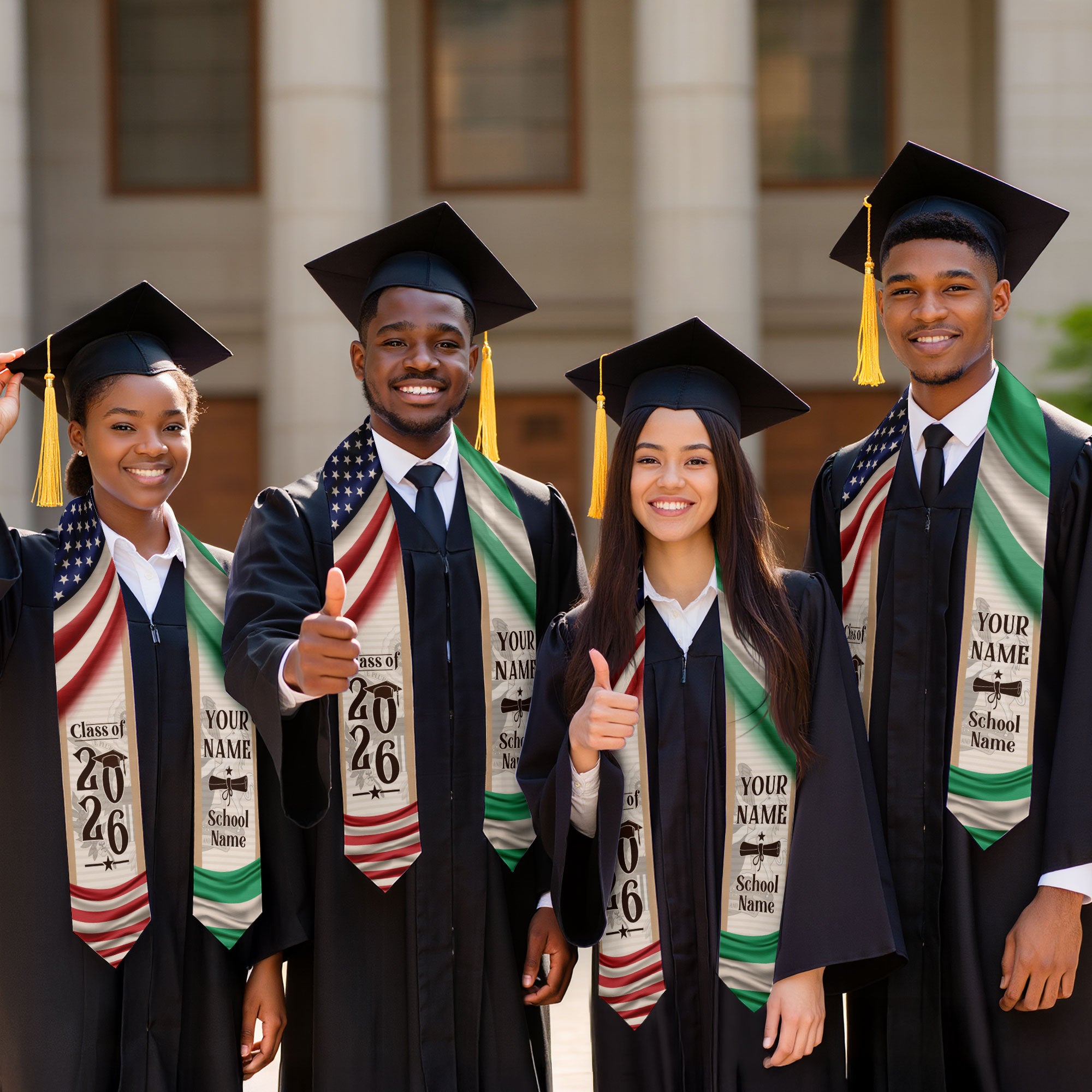 Nigeria Graduation Sash 2026, Nigerian Flag Graduation Stole, Custom Accent for Grads