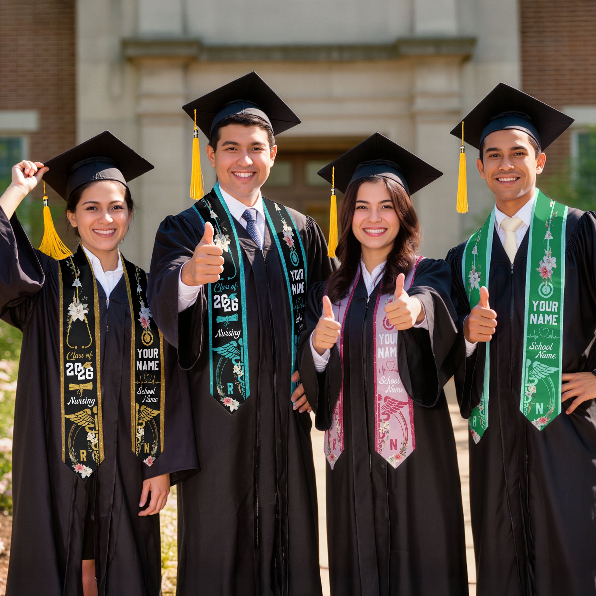 Customized Nursing Graduation Stole for RN Graduates, Professional BSN Sash Class of 2026