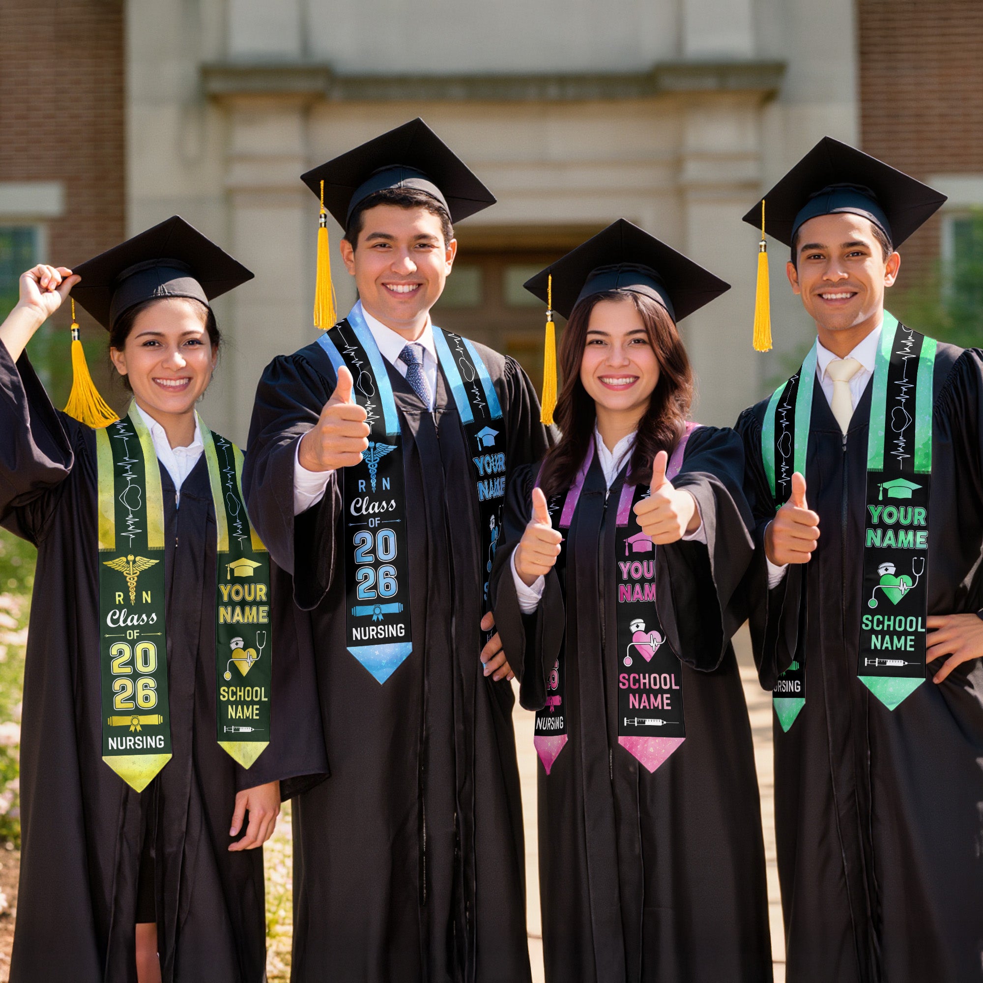 Customized RN Nursing Graduation Stole, BSN Nurse Ceremony Sash for Class of 2026