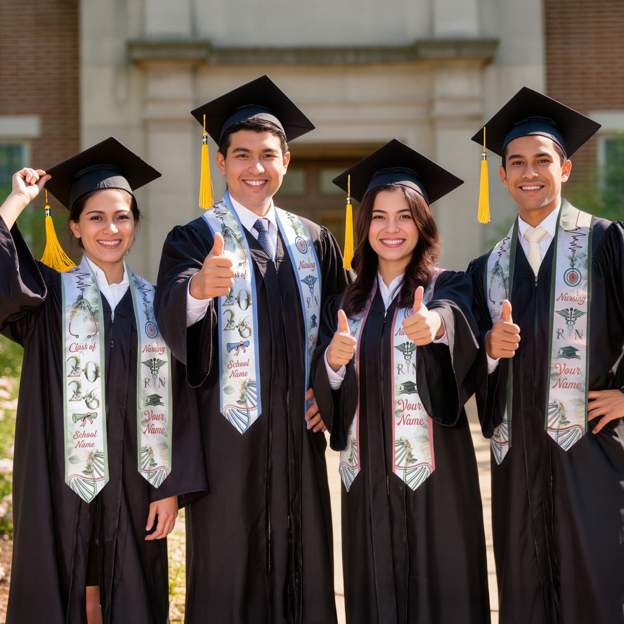 Customized RN Nurse Graduation Stole with Professional Design, BSN Sash Class of 2026
