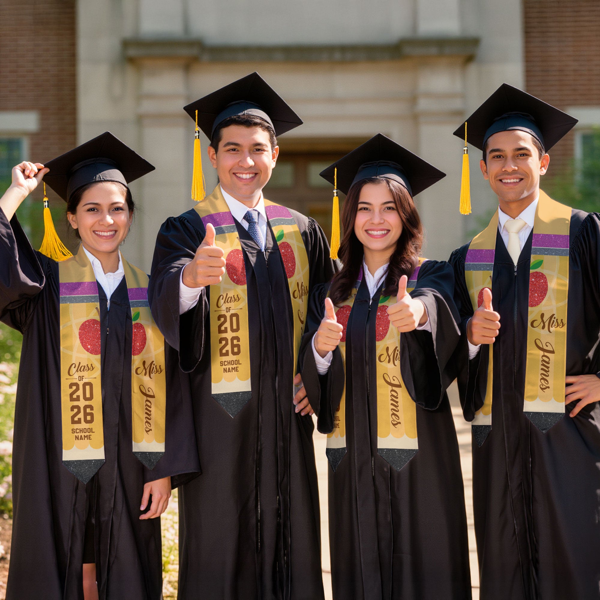 Customized Teacher Graduation Sash, Professional Educator Stole for Graduation 2026