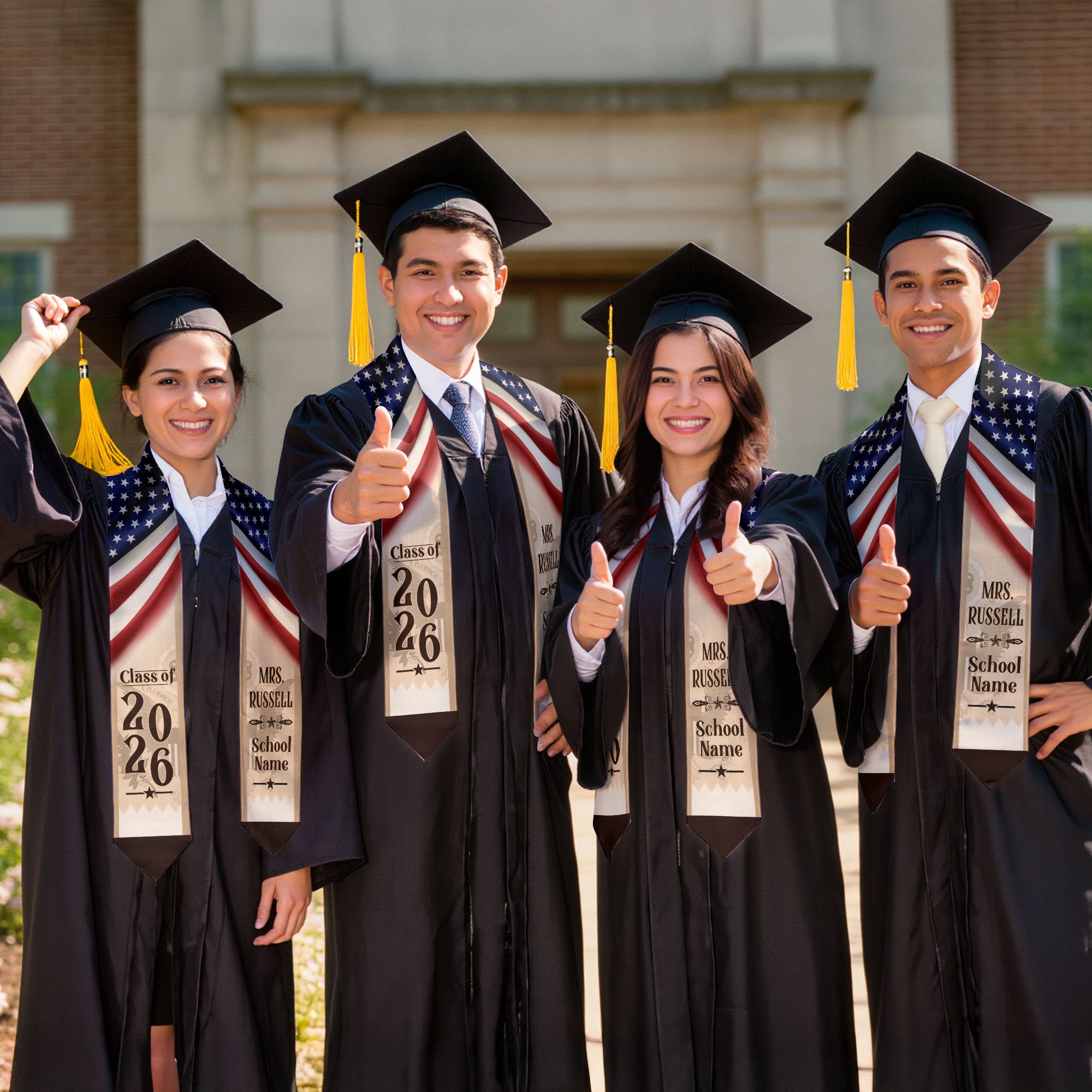 Customized Educator Graduation Stole for Teachers America, Academic Ceremony Sash Class of 2026