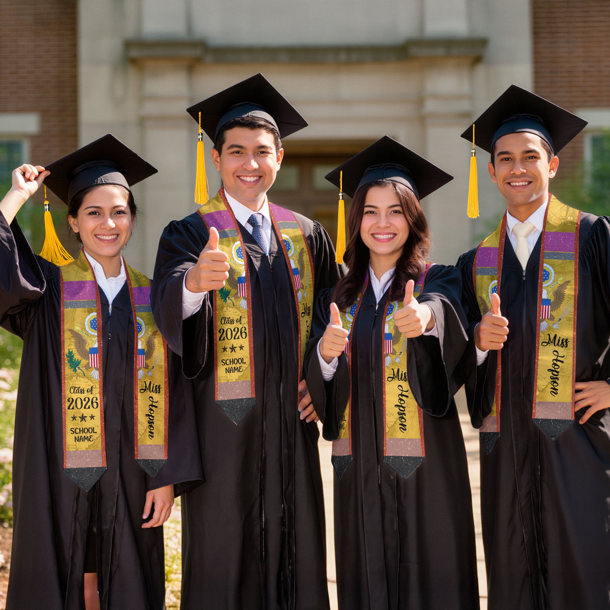 Customized Teacher America Graduation Stole Designed for Educators, Graduation Sash 2026