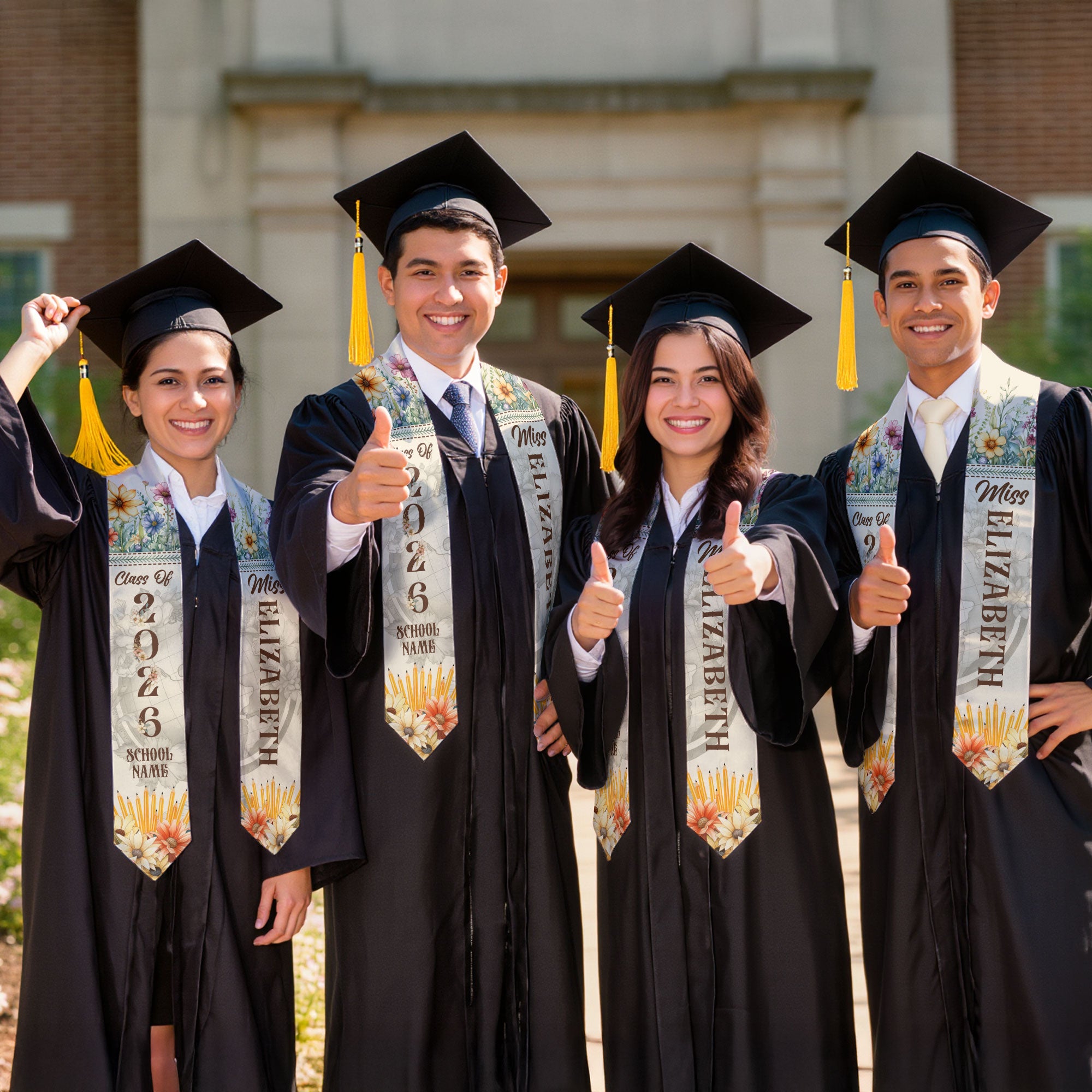 Customized Graduation Stole for Teachers, Academic Achievement Sash Celebrating Class of 2026