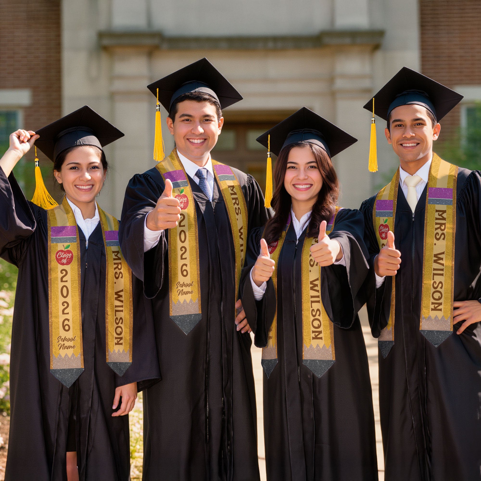 Customized Teacher Graduation Sash, Educator Recognition Stole for Commencement 2026