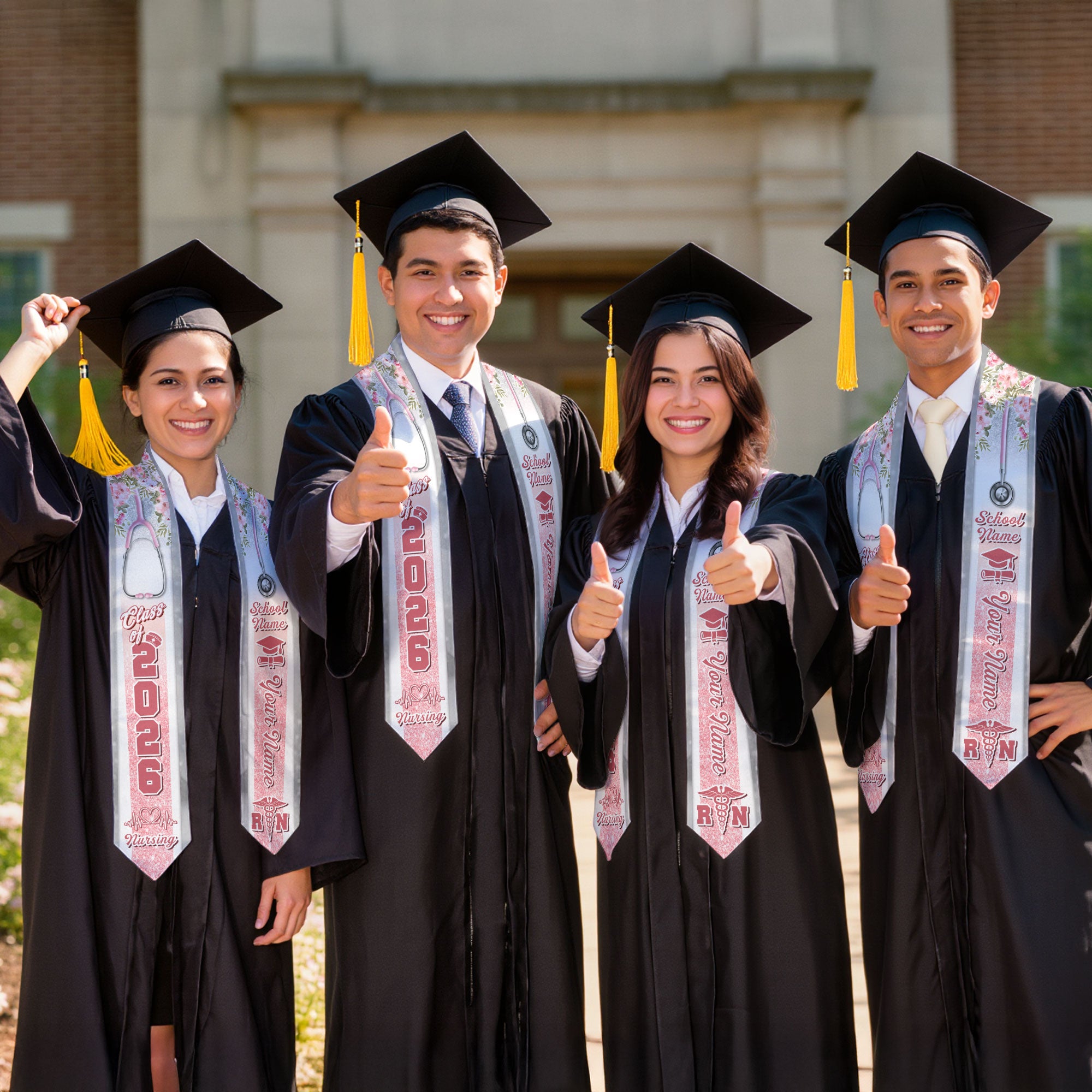 Customized RN and BSN Nursing Graduation Stole, Elegant Nurse Sash for Class of 2026