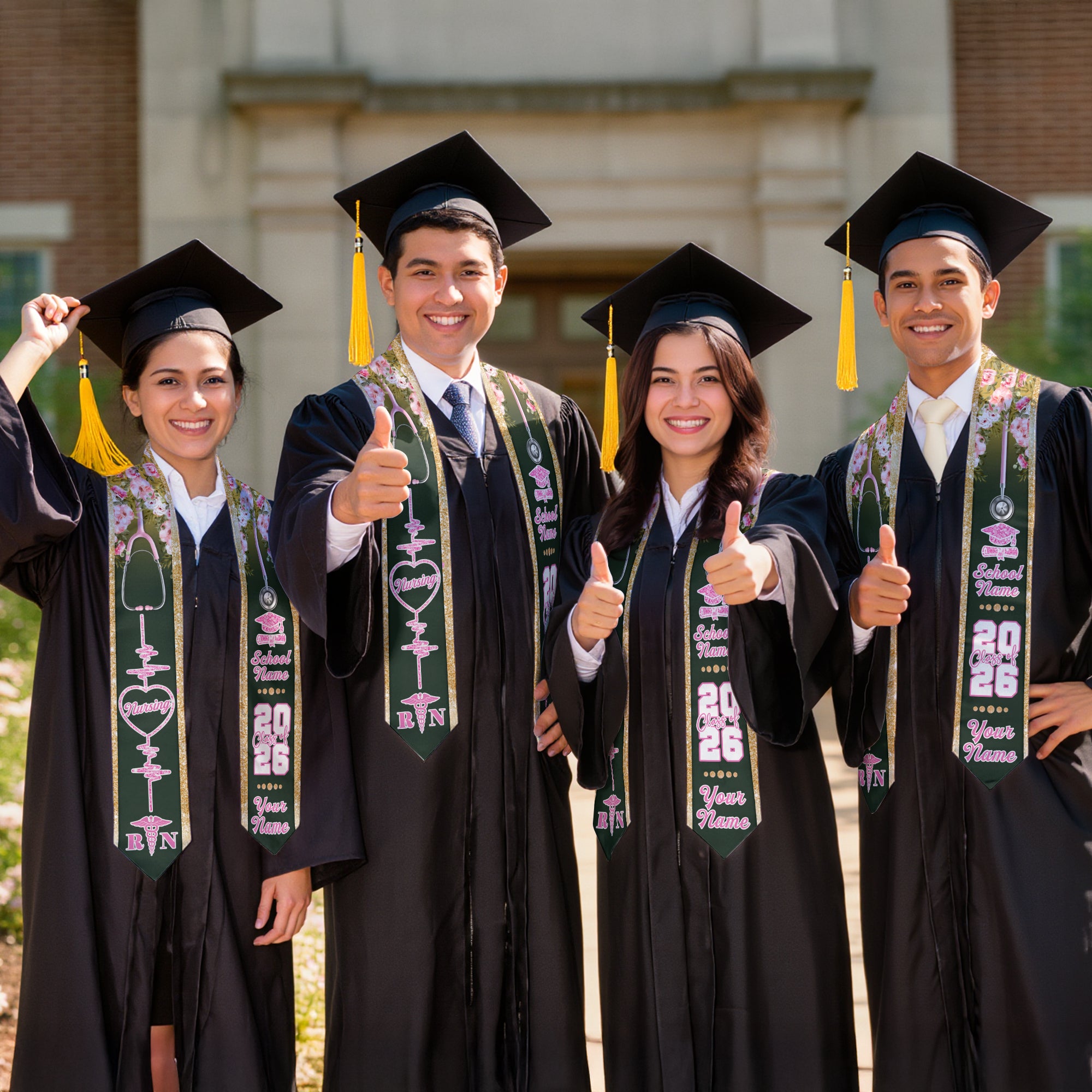 Customized RN Graduation Stole Designed for Nursing School Ceremonies, Class of 2026
