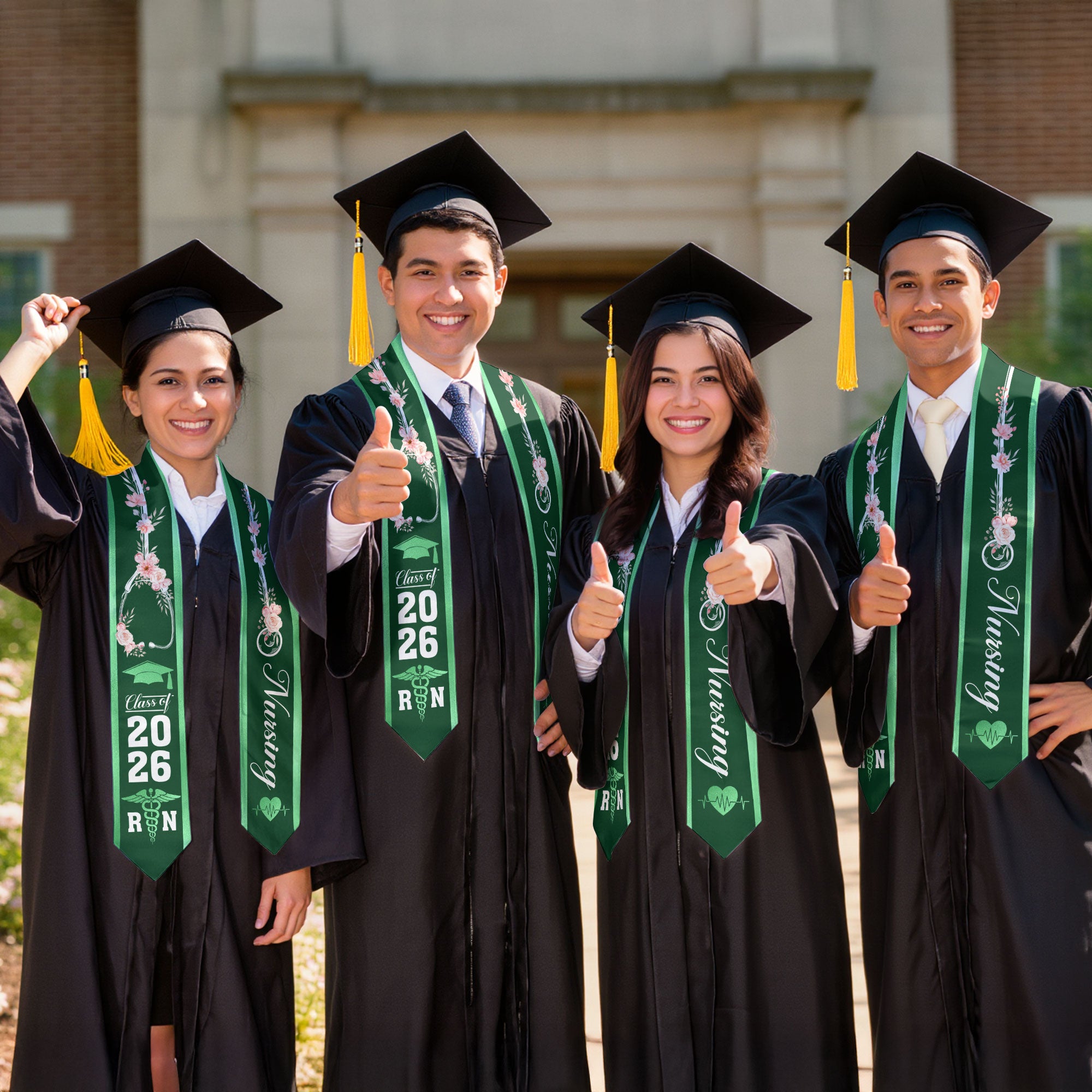 RN Nurse Graduation Stole 2026, Academic Nursing Sash for BSN Graduate Ceremony
