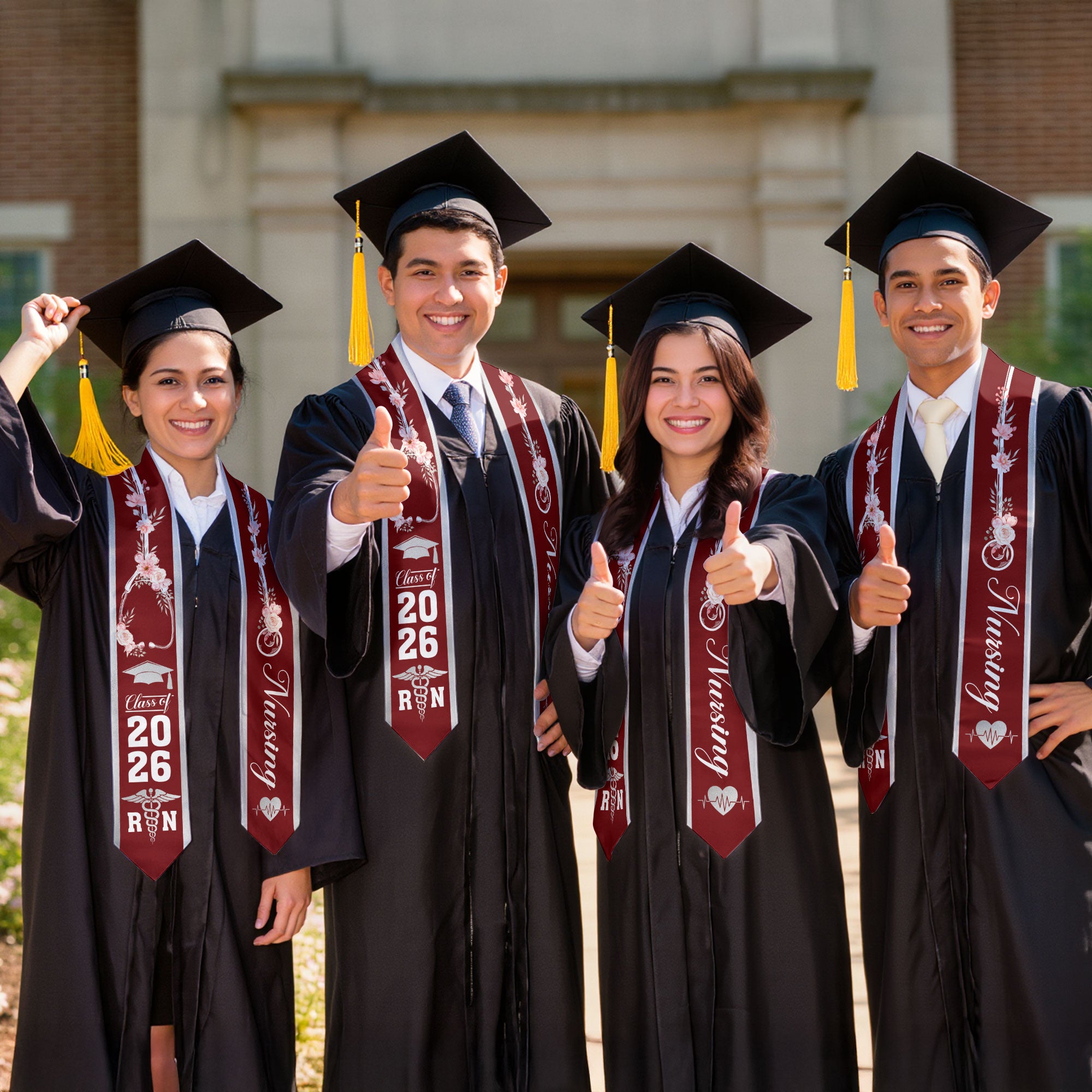 Professional Nursing Graduation Stole 2026, RN Academic Sash for Nurse Graduates