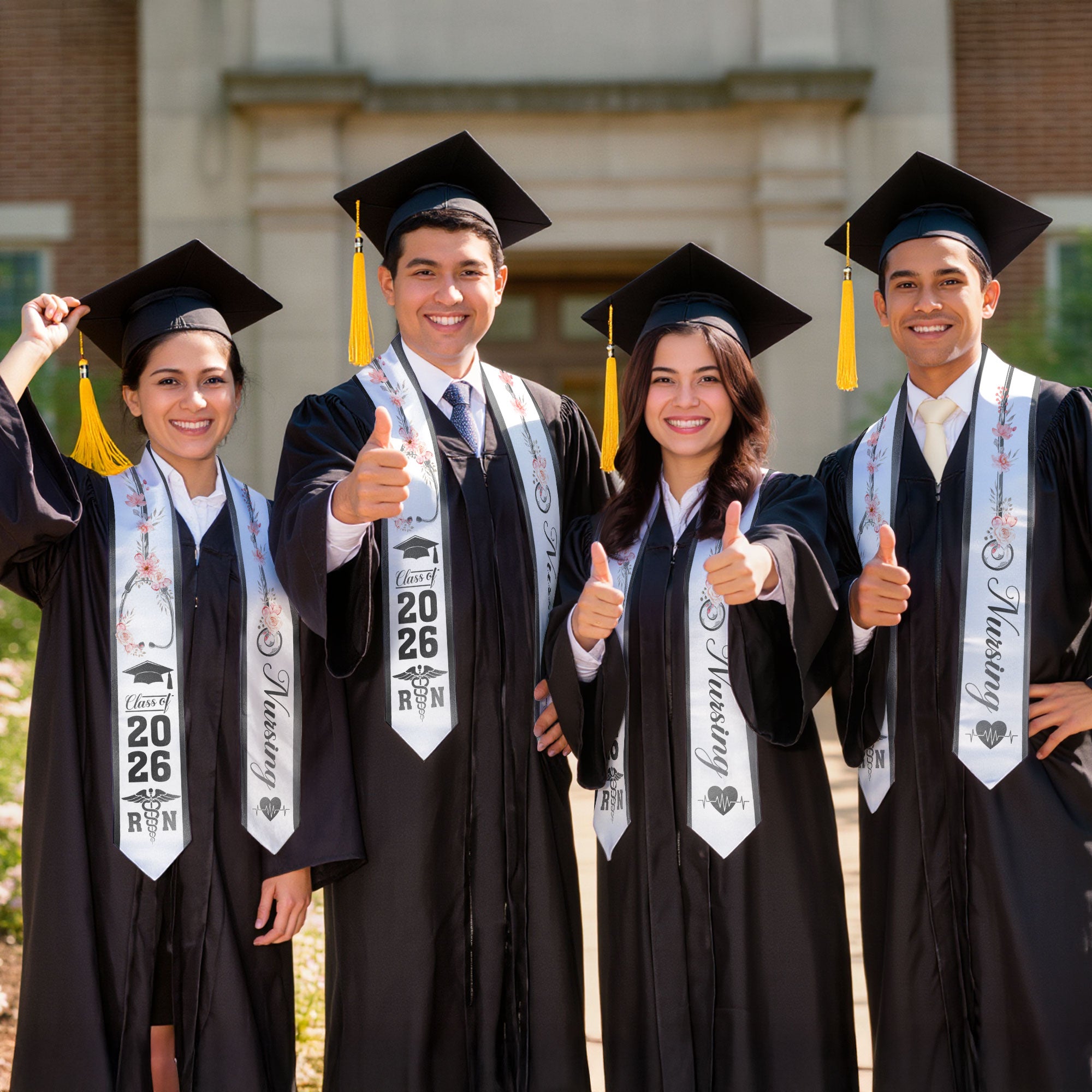 RN Nurse Graduation Stole 2026, Classic Nursing Sash for BSN Graduates Class of 2026
