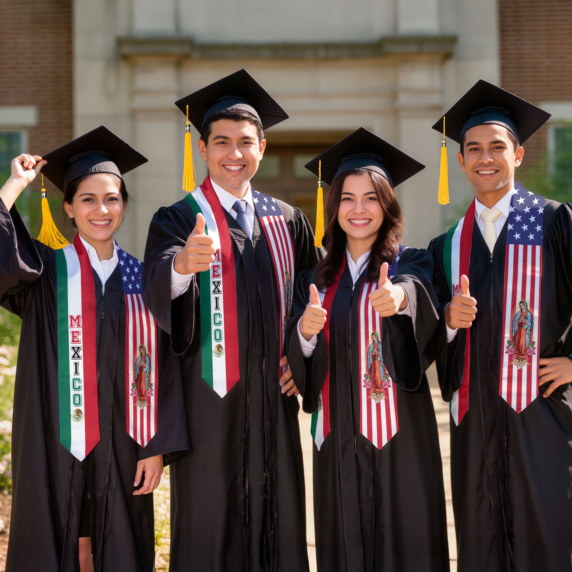 2026 Mexico Flag Graduation Sash, Mexican Stole for Graduation, Traditional Class Stole