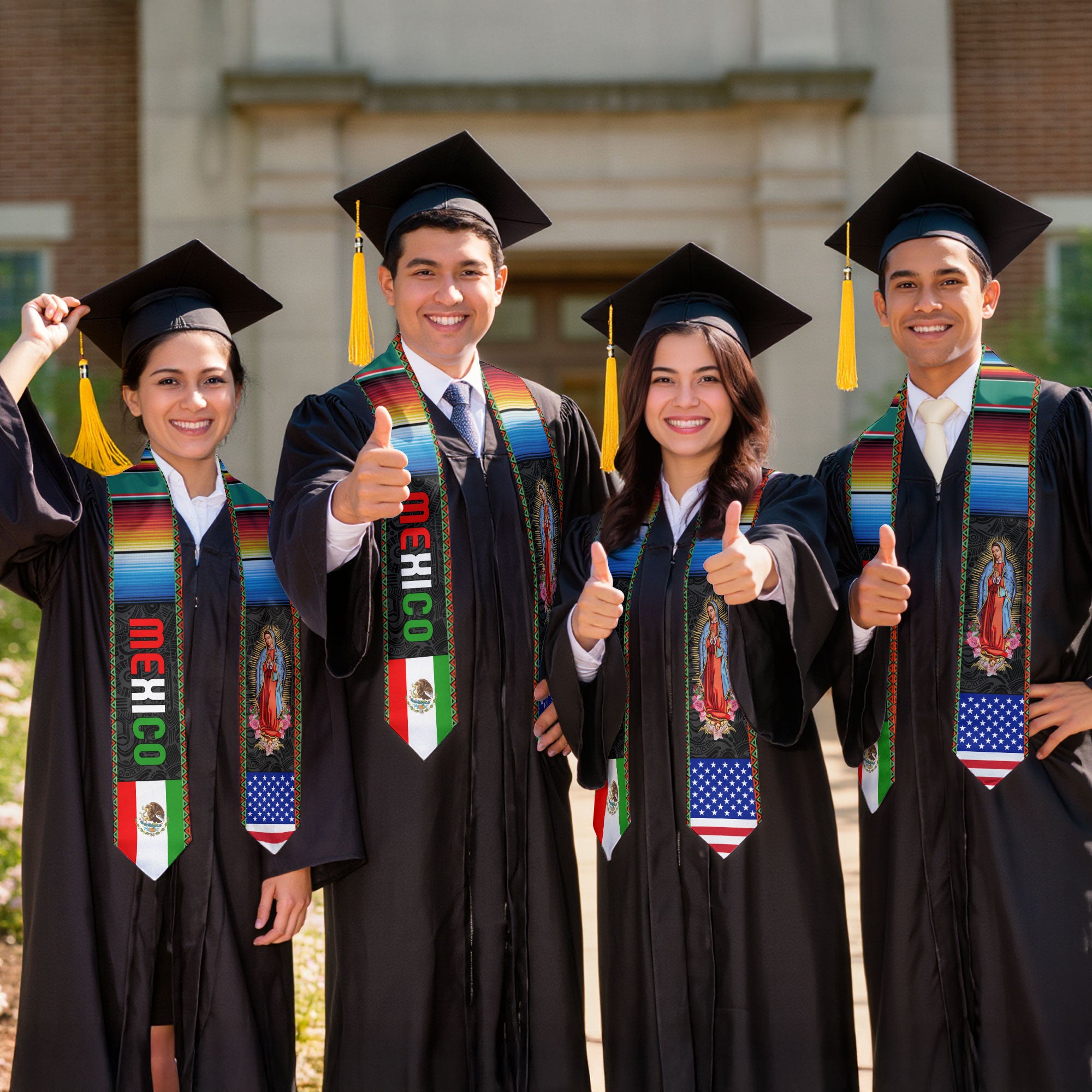 2026 Mexican Graduation Stole, Mexico Flag Graduation Sash, Traditional Ceremony Wear